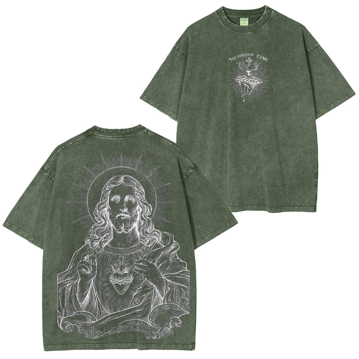 Sacred Heart of Jesus Vintage Washed T-shirt/Crewneck/Hoodie