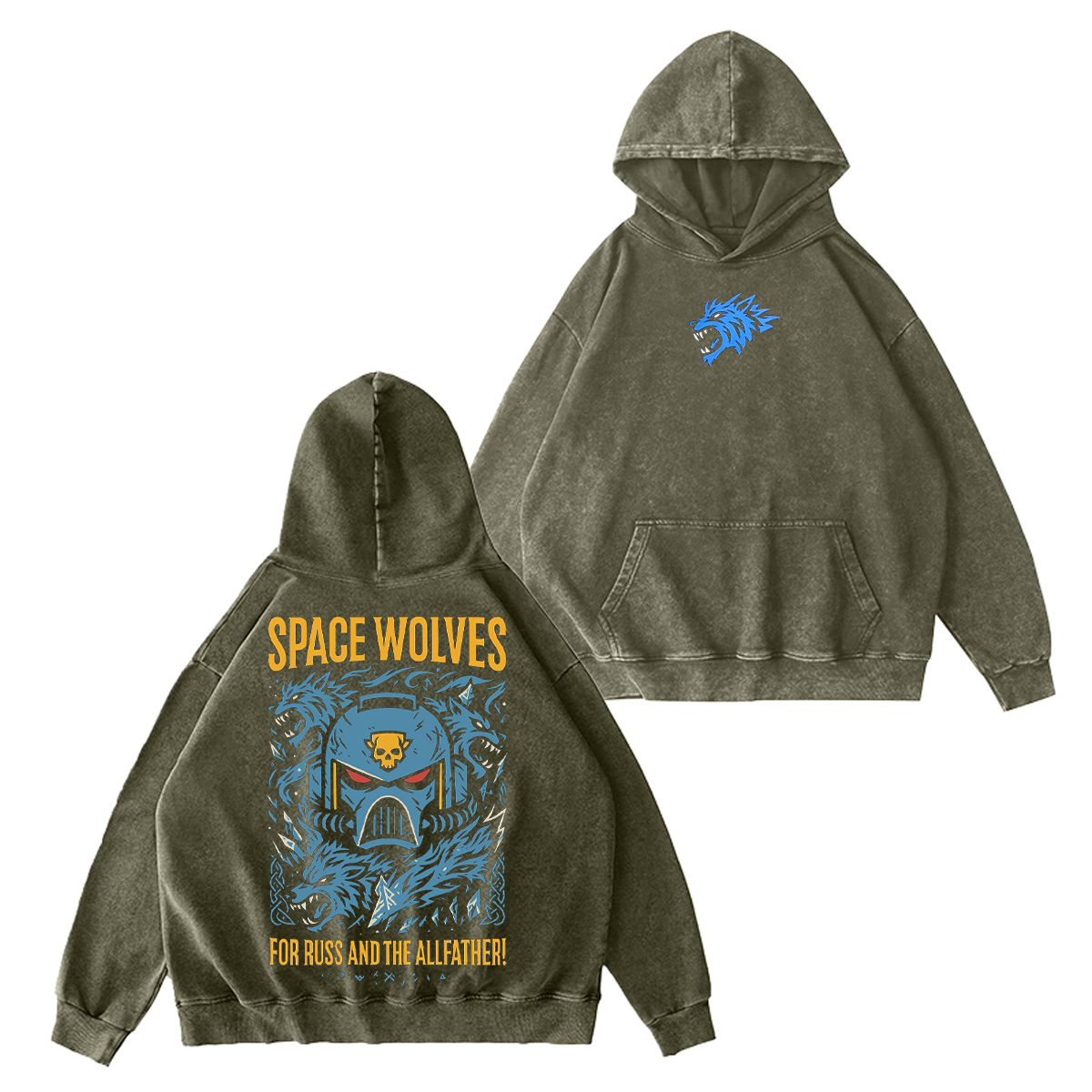 Space Wolves Warhammer 40k Vintage Washed T-shirt/Crewneck/Hoodie