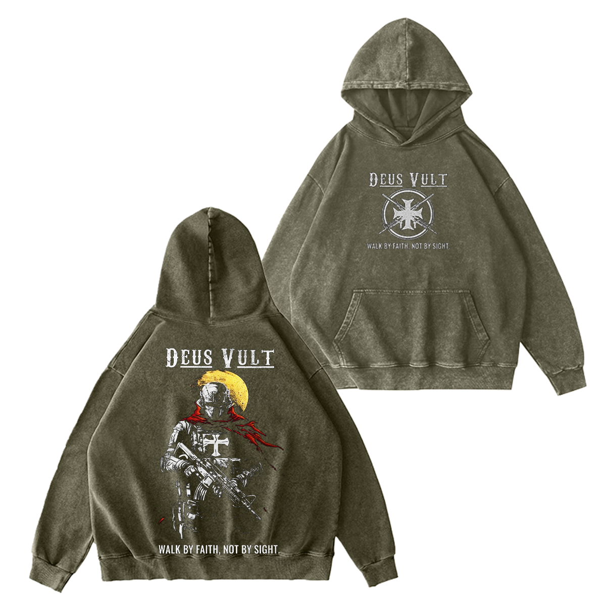 Deus Vult Unisex Washed T-shirt/Crewneck/Hoodie