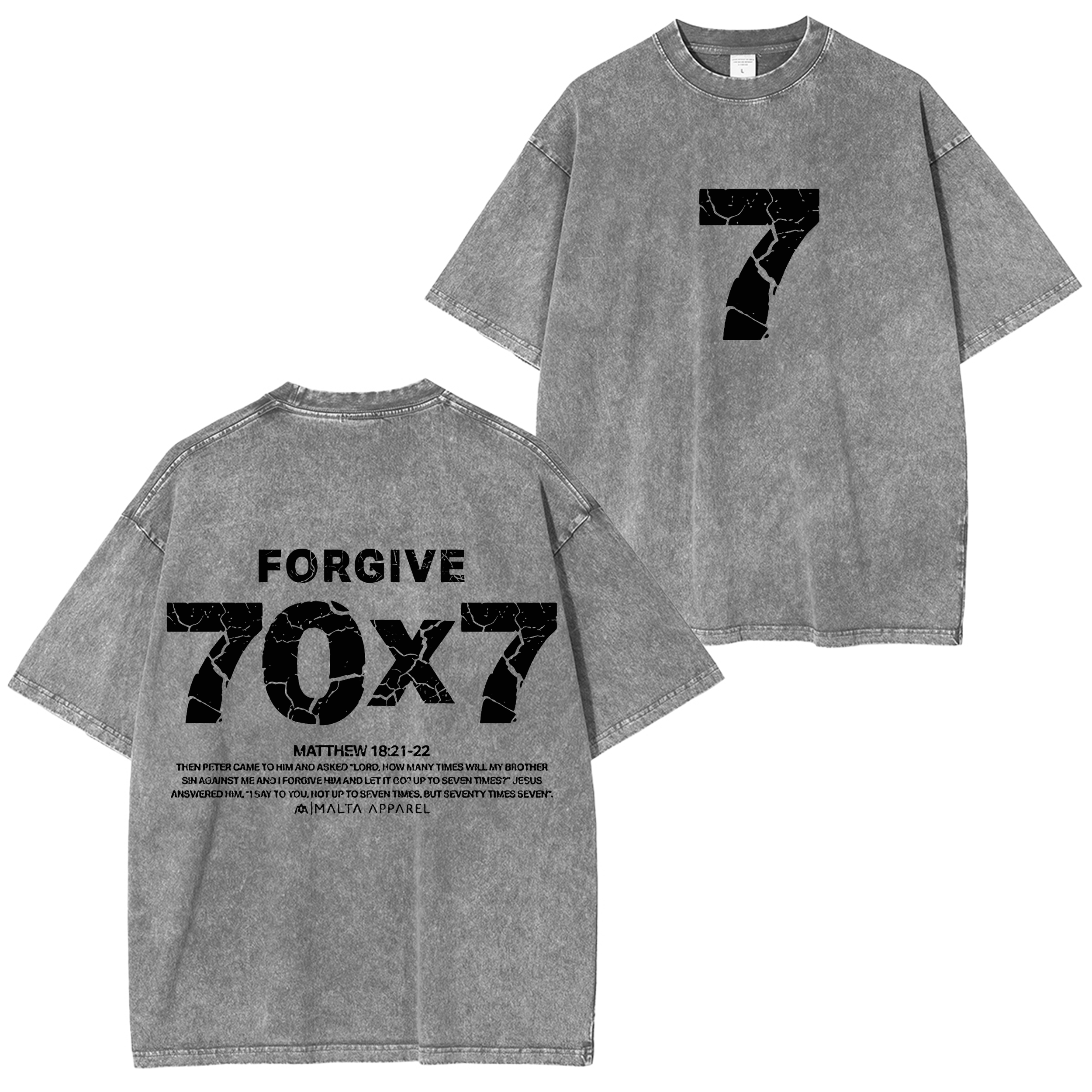 70x7 Drop Shoulder Vintage Unisex Washed T-Shirt