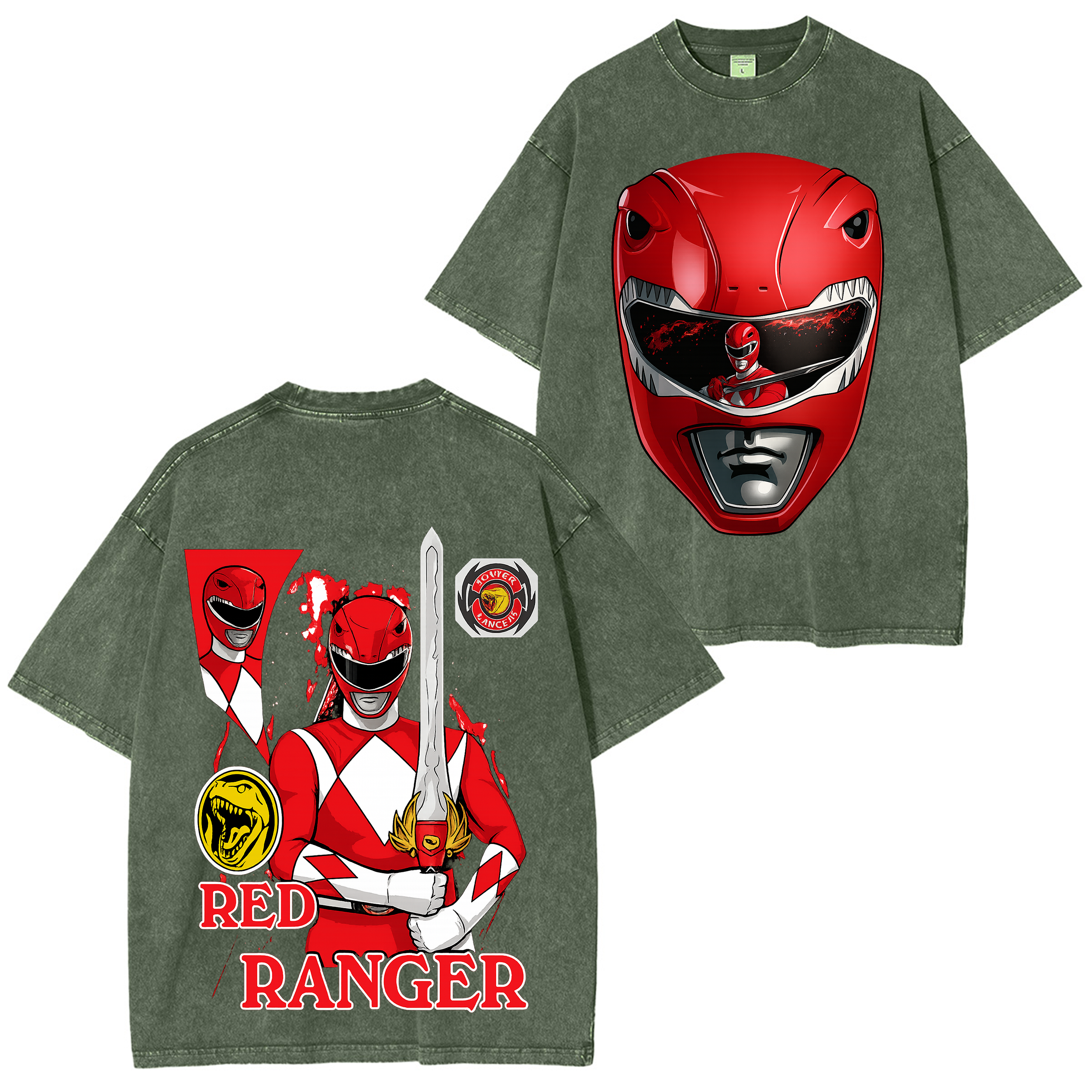 Mighty Morphin Power Rangers Vintage Unisex Washed T-Shirt