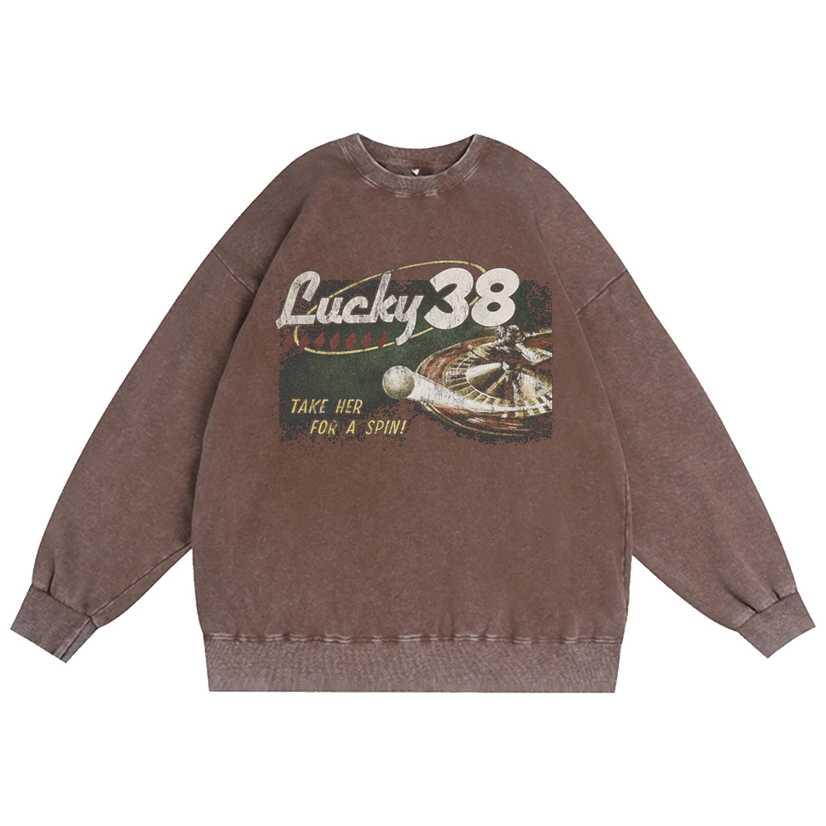 Lucky 38 Unisex Washed Crewneck Sweatshirt