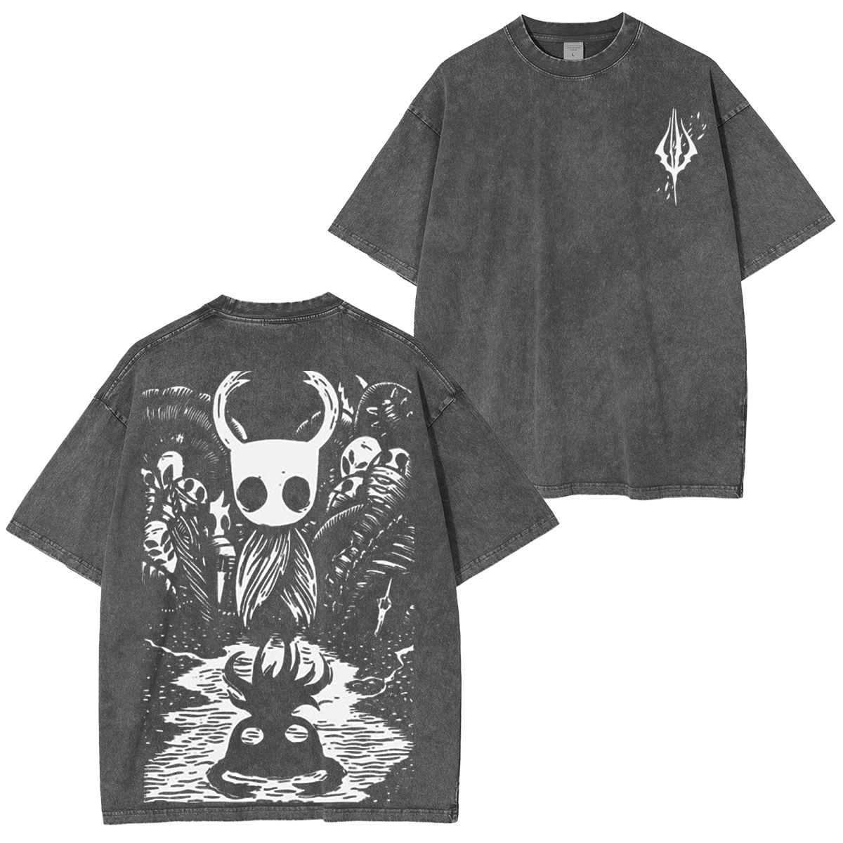 Ghost Knight Graphic Art Hollow Knight Funny Game Vintage Washed T-shirt/Crewneck/Hoodie