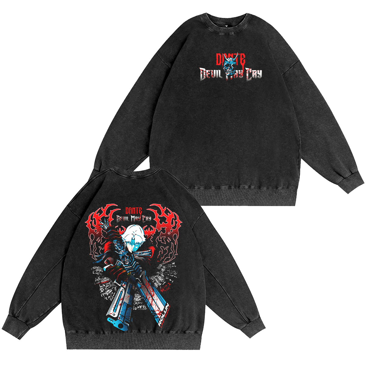 Dante-Devil May Cry Vintage Washed T-shirt/Crewneck/Hoodie
