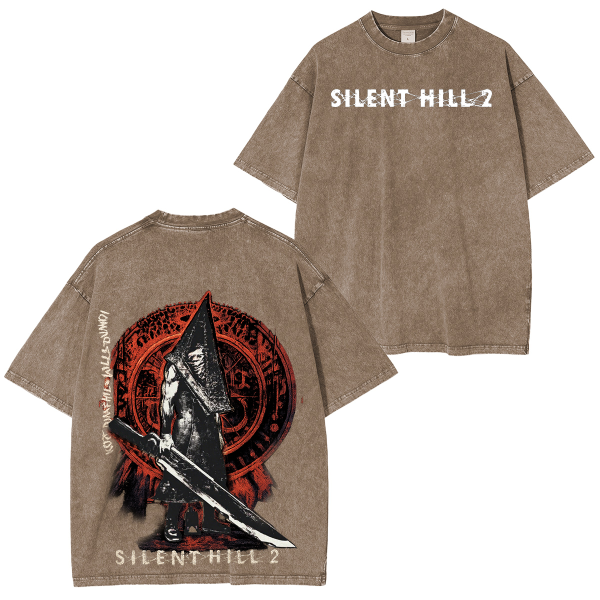 SILENT HILL 2 Pyramid Head Vintage Unisex Washed T-Shirt