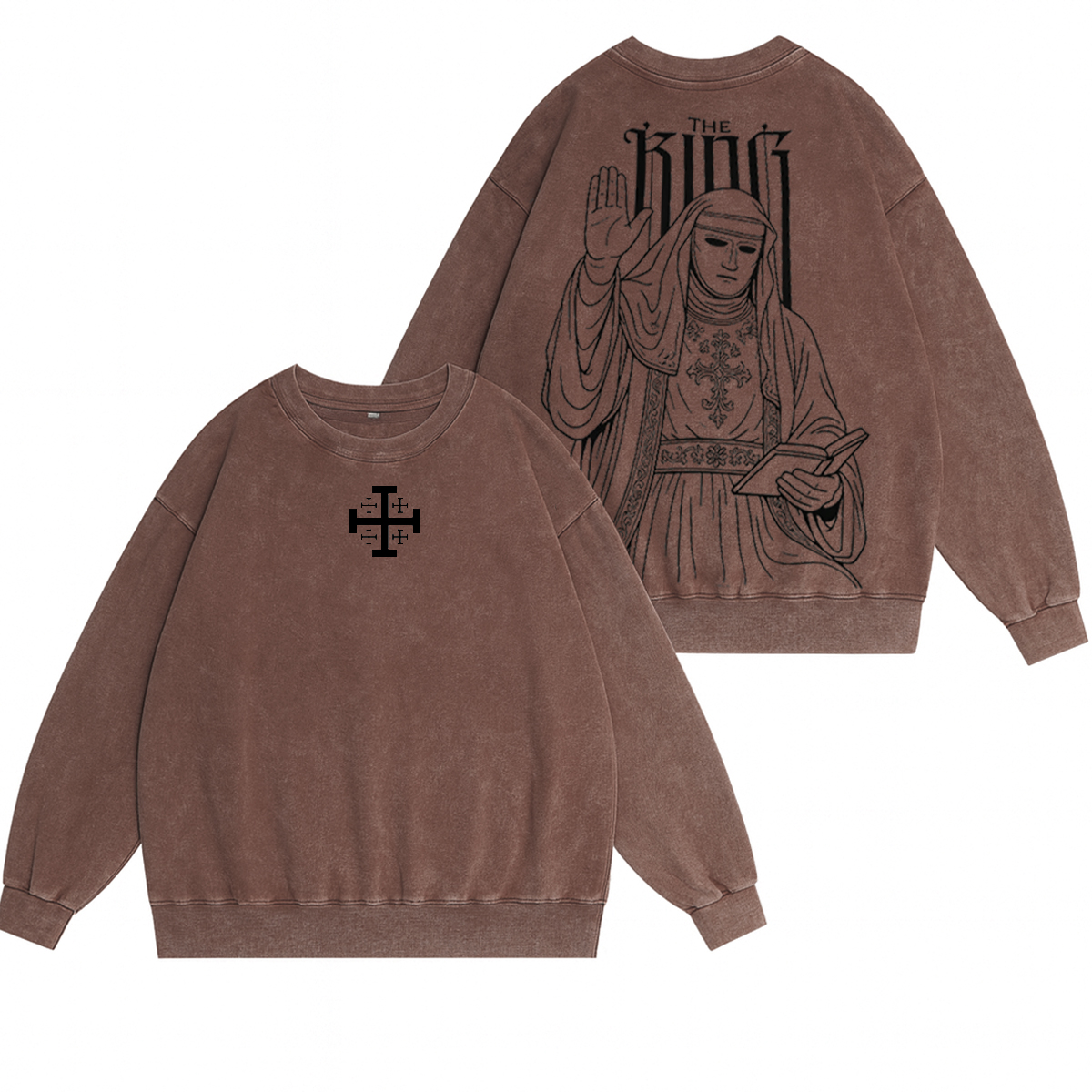 THE KING Unisex Washed Crewneck Sweatshirt