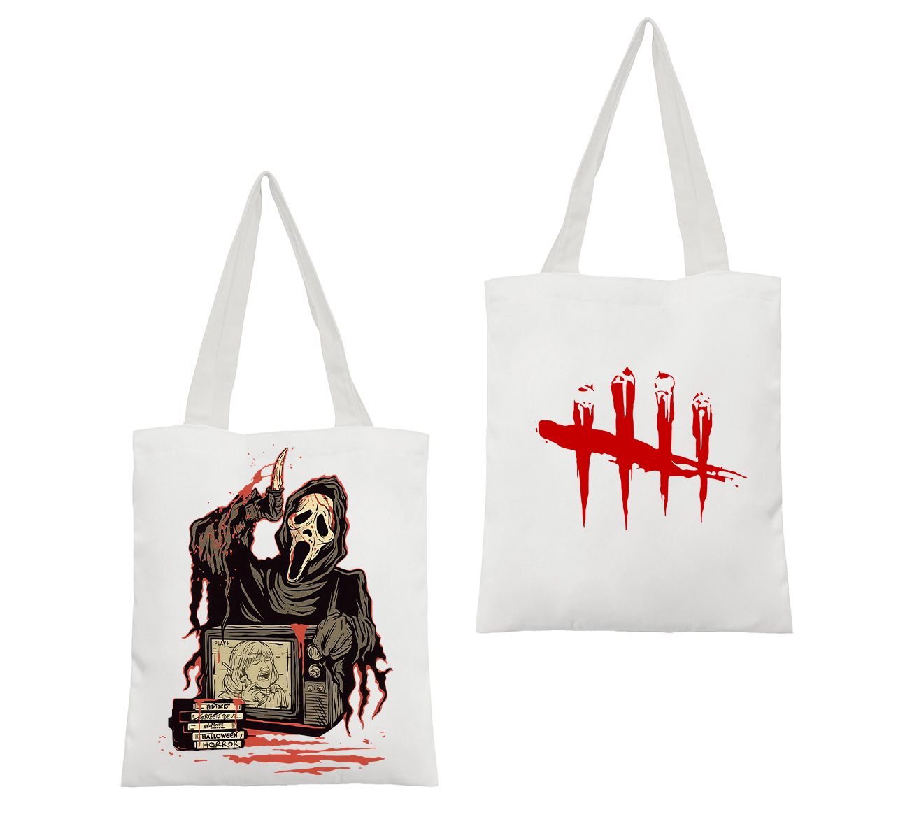 Ghost Face Dead by Daylight Horror Canvas Tote Bag