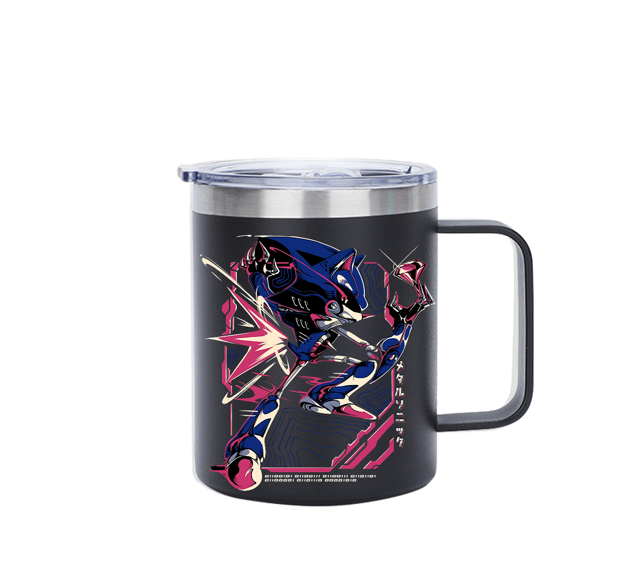 Metal Sonic & Shadow Insulated Portable Coffee Mug with Handle