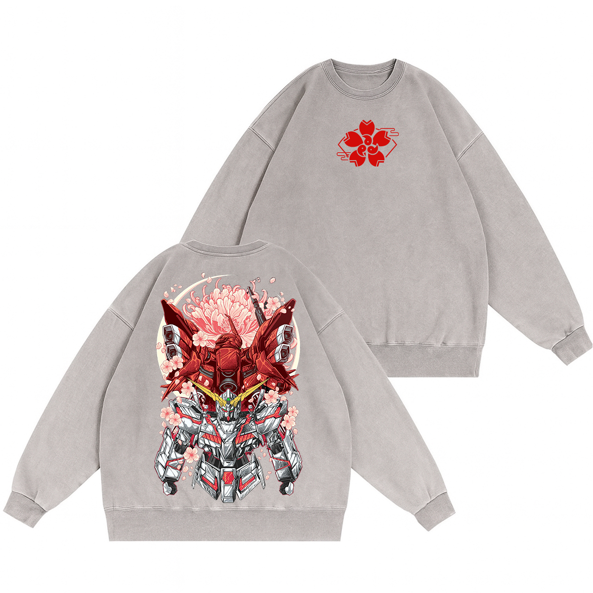 Gundam Unisex Washed Crewneck Sweatshirt