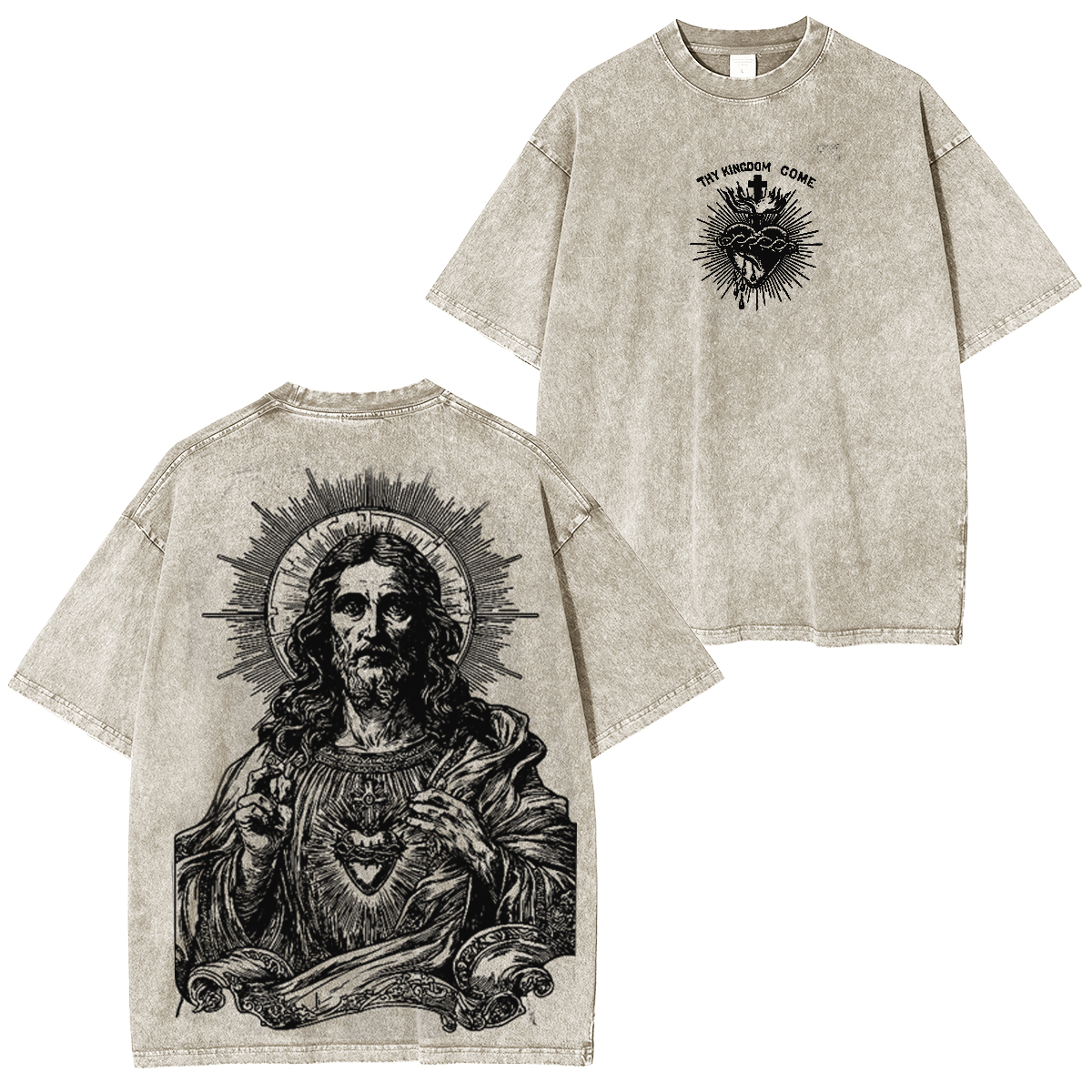 Sacred Heart of Jesus Vintage Washed T-shirt/Crewneck/Hoodie