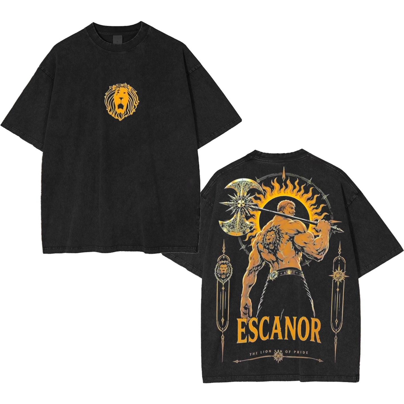 Escanor Unisex Washed T-Shirt-Back
