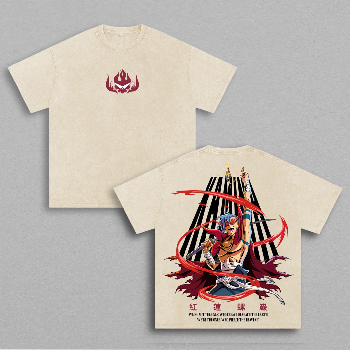 Kamina (Tengen Toppa Gurren-Lagann) Unisex Washed Unisex Washed T-shirt/Crewneck/Hoodie