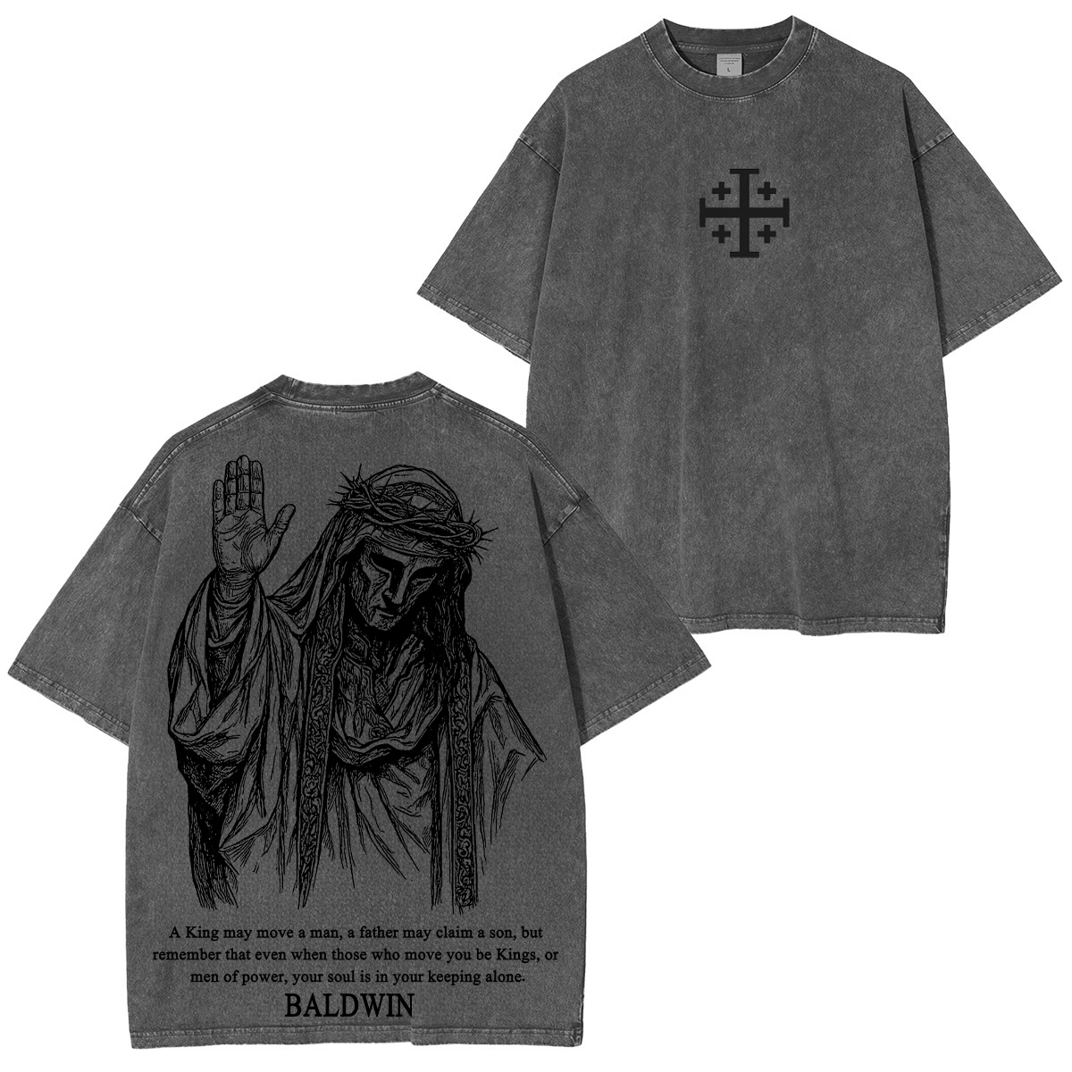 Baldwin IV never gave in to illness King of Jerusalem Washed Unisex T-Shirt