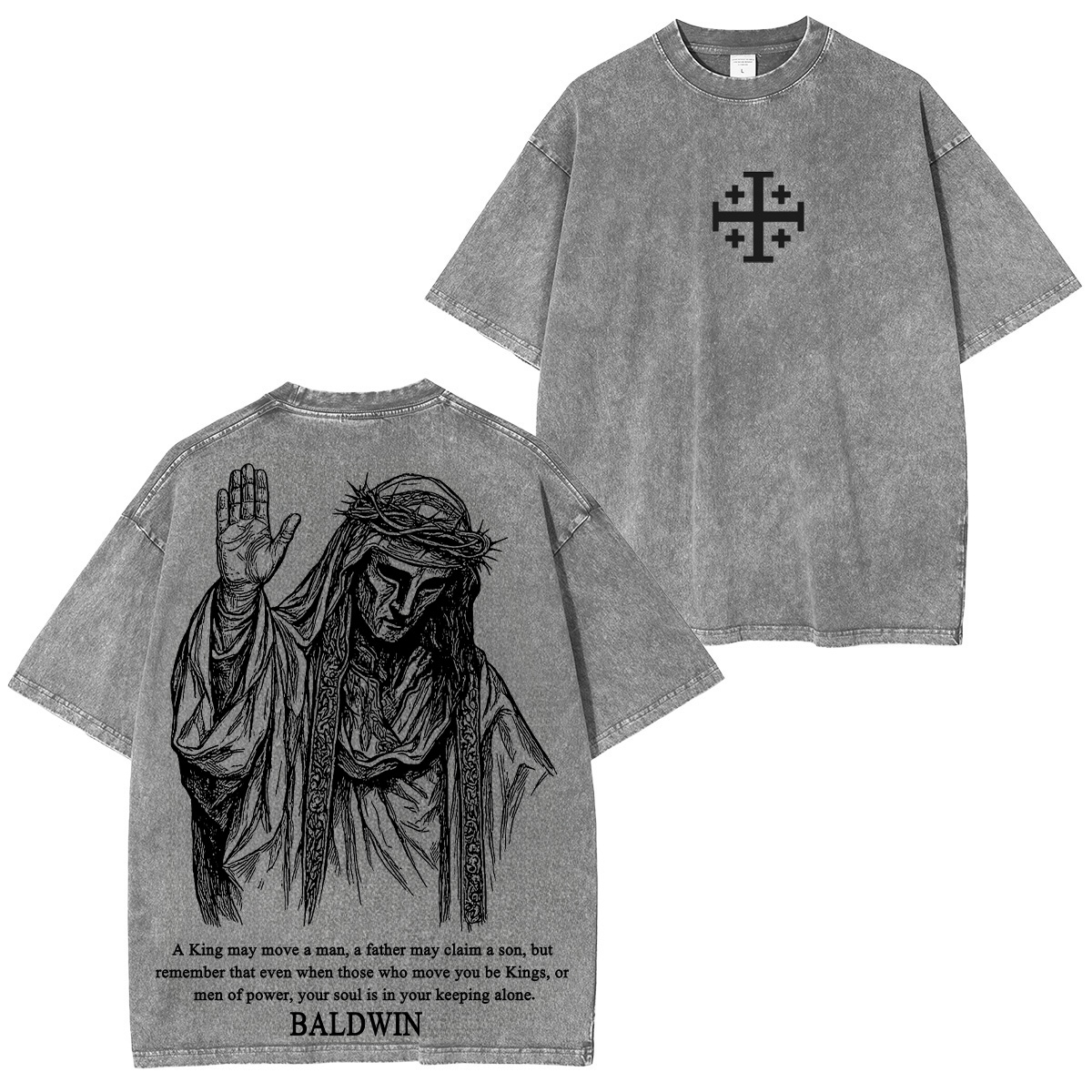 Baldwin IV never gave in to illness King of Jerusalem Washed Unisex T-Shirt