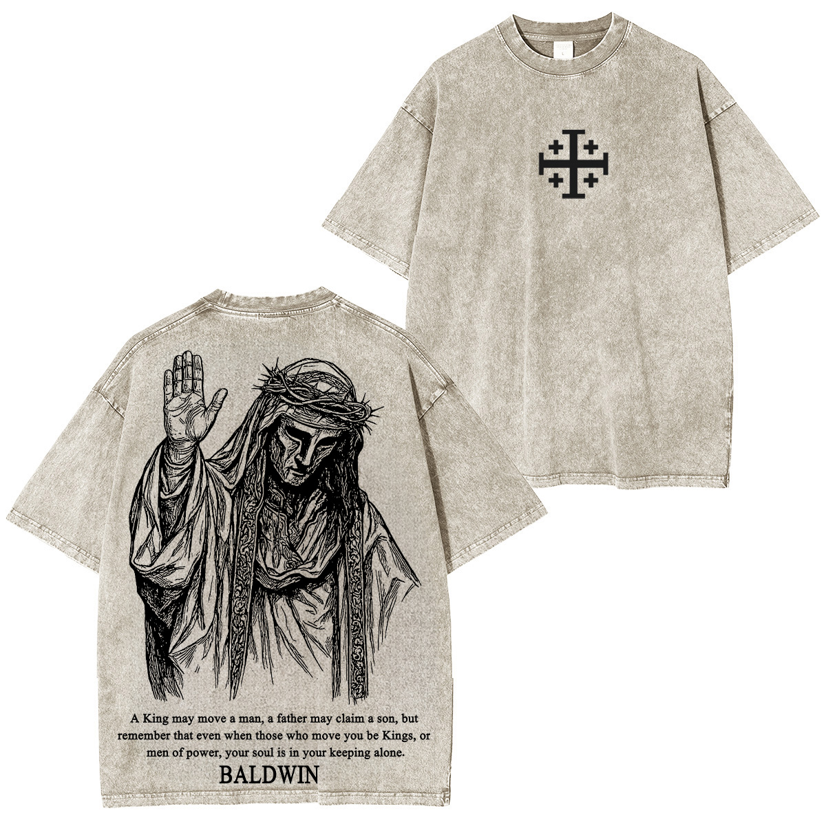 Baldwin IV never gave in to illness King of Jerusalem Washed Unisex T-Shirt