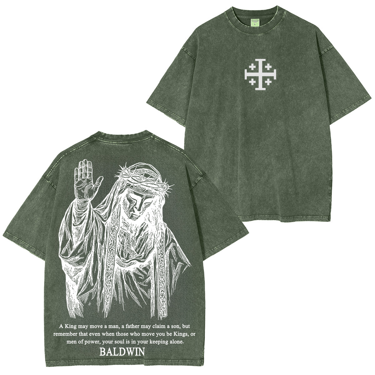 Baldwin IV never gave in to illness King of Jerusalem Washed Unisex T-Shirt