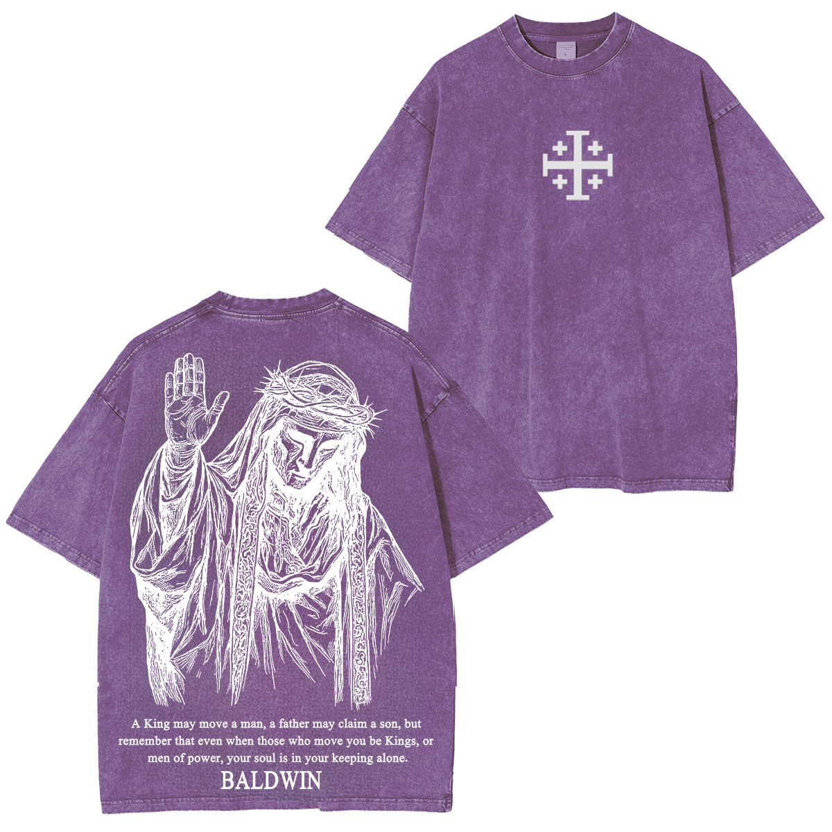 Baldwin IV never gave in to illness King of Jerusalem Washed Unisex T-Shirt