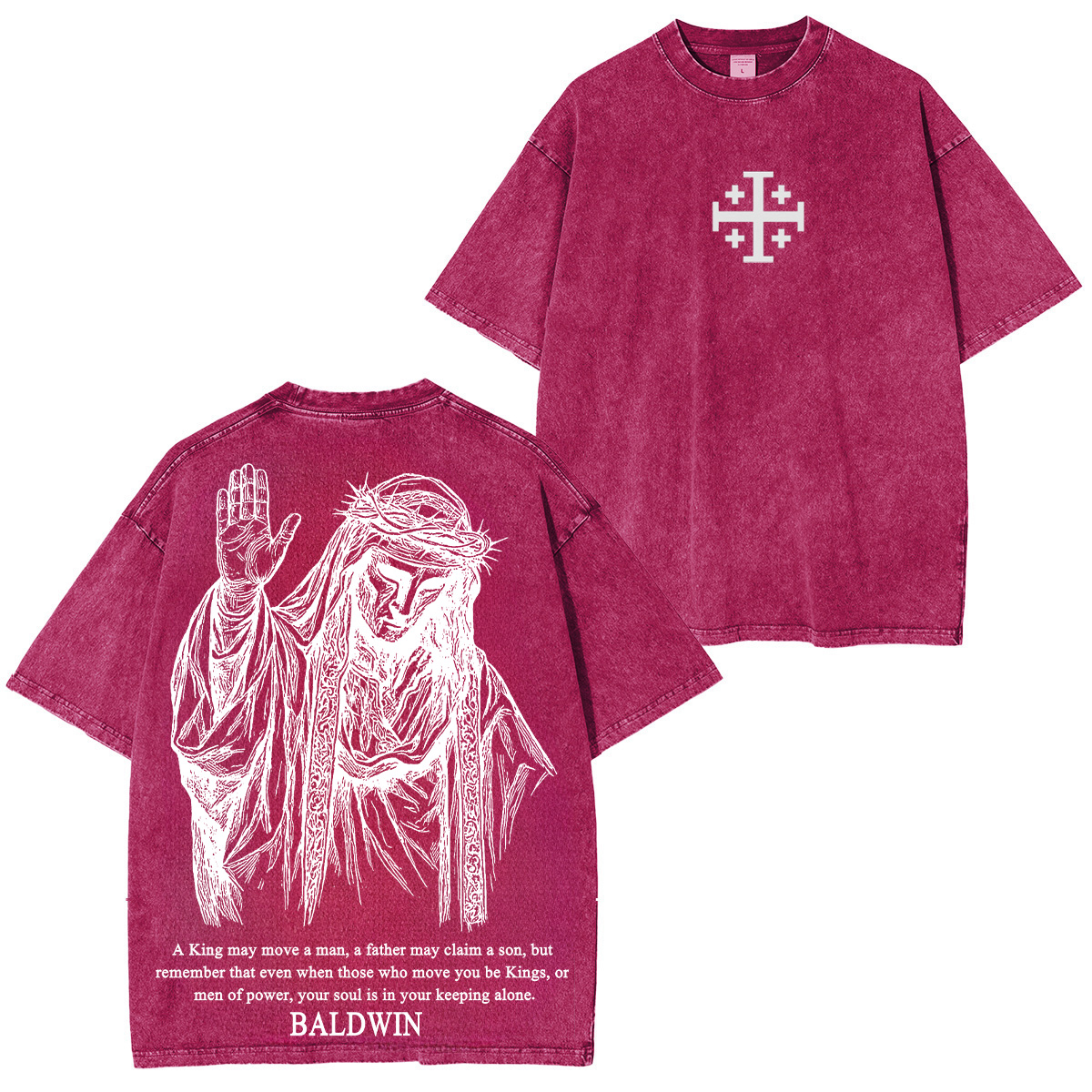 Baldwin IV never gave in to illness King of Jerusalem Washed Unisex T-Shirt