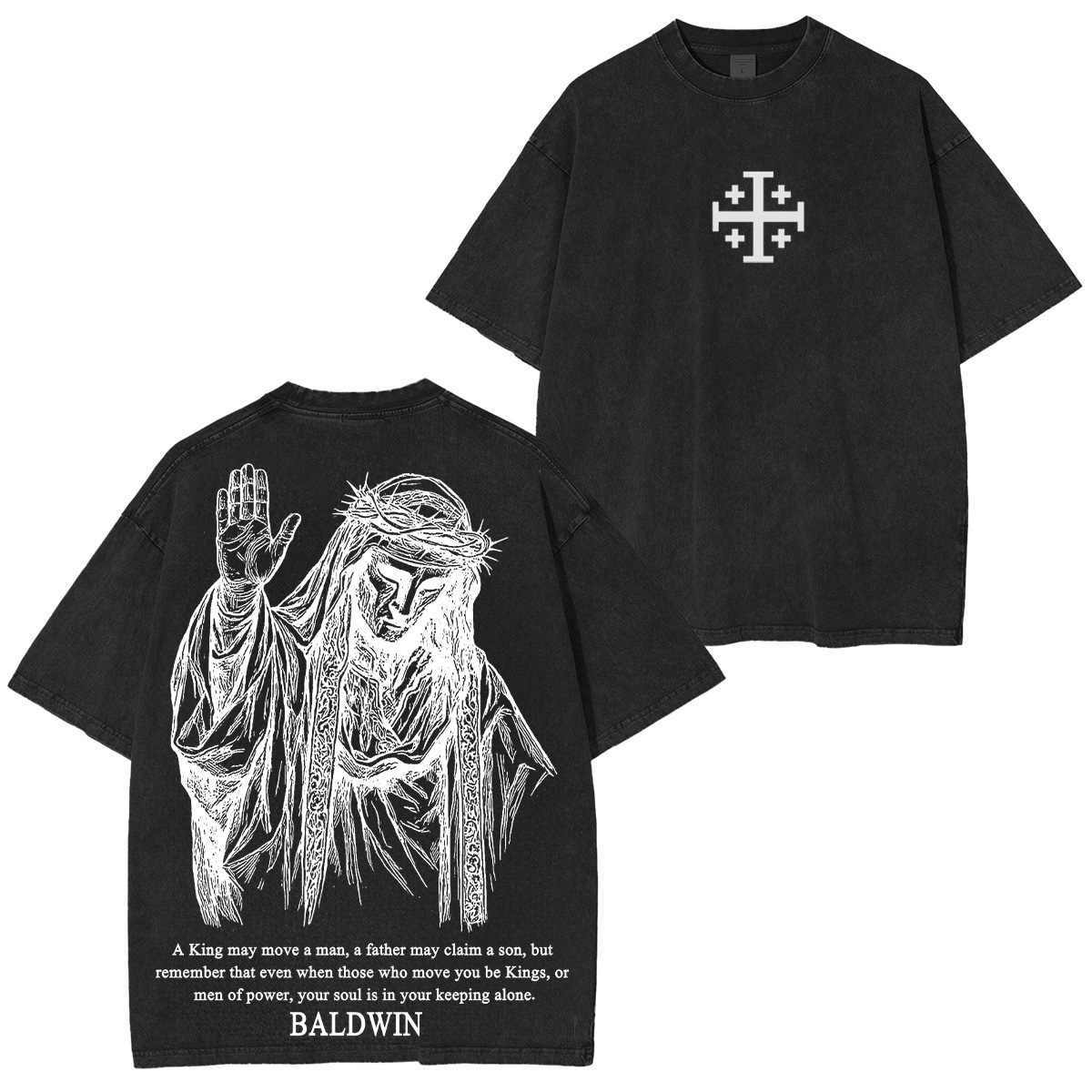 Baldwin IV never gave in to illness King of Jerusalem Washed Unisex T-Shirt