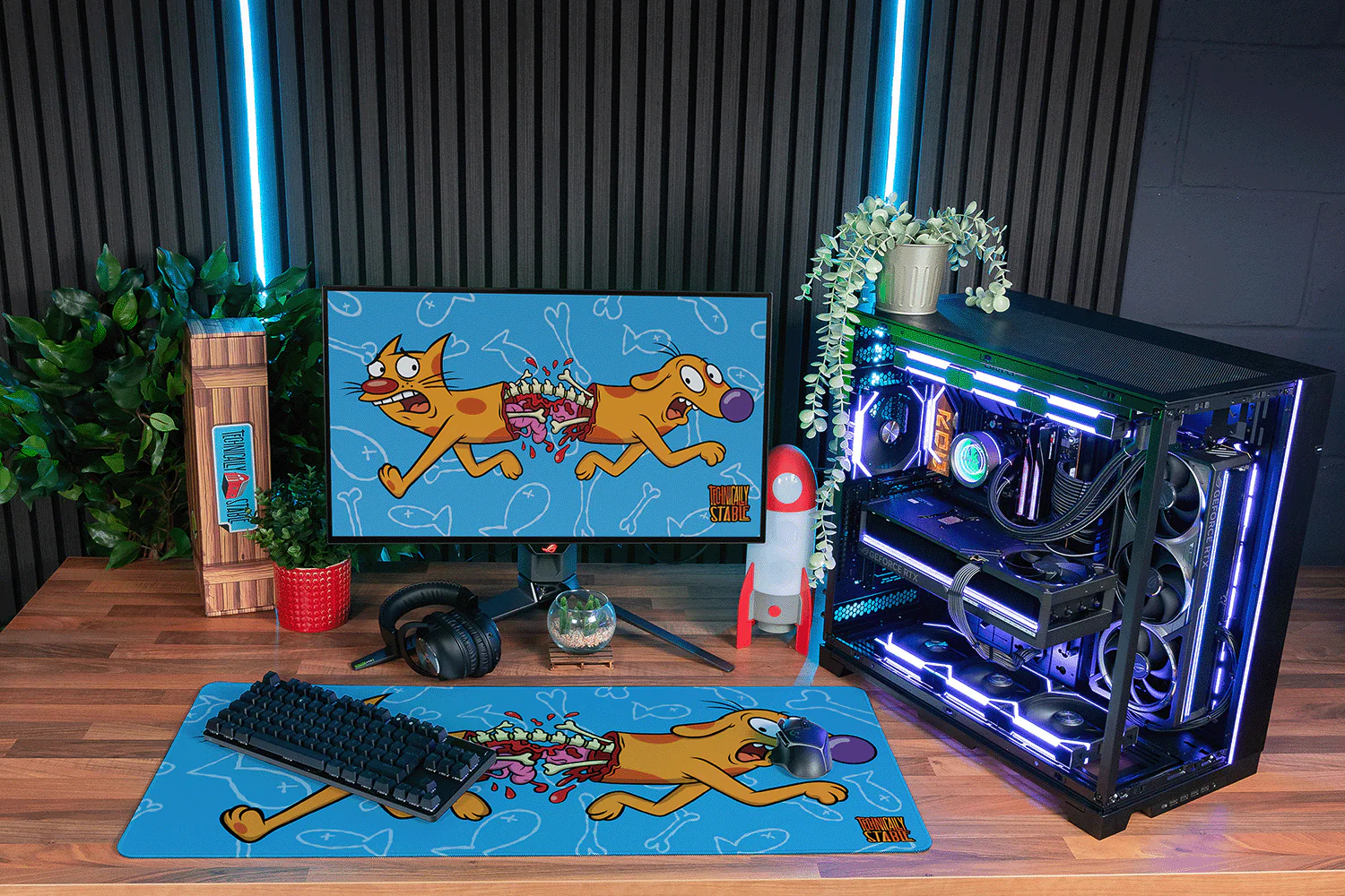 Mousepad Gamer Xl Nicktooms Cat Dog Mouse Pad