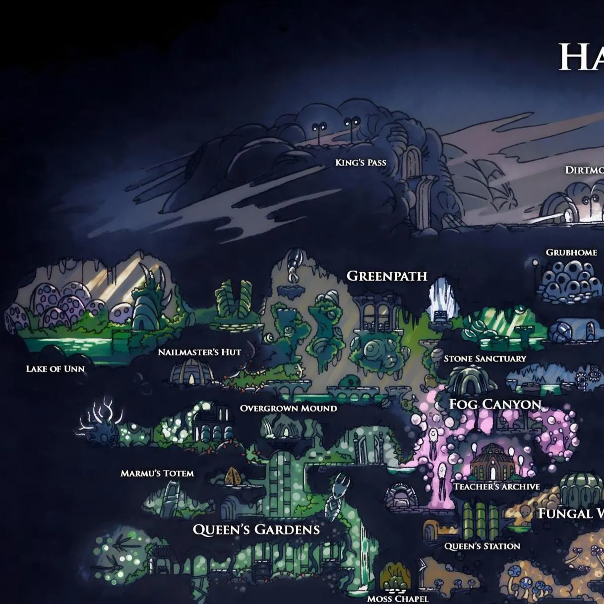 Hollow Knight Map Desk Mat