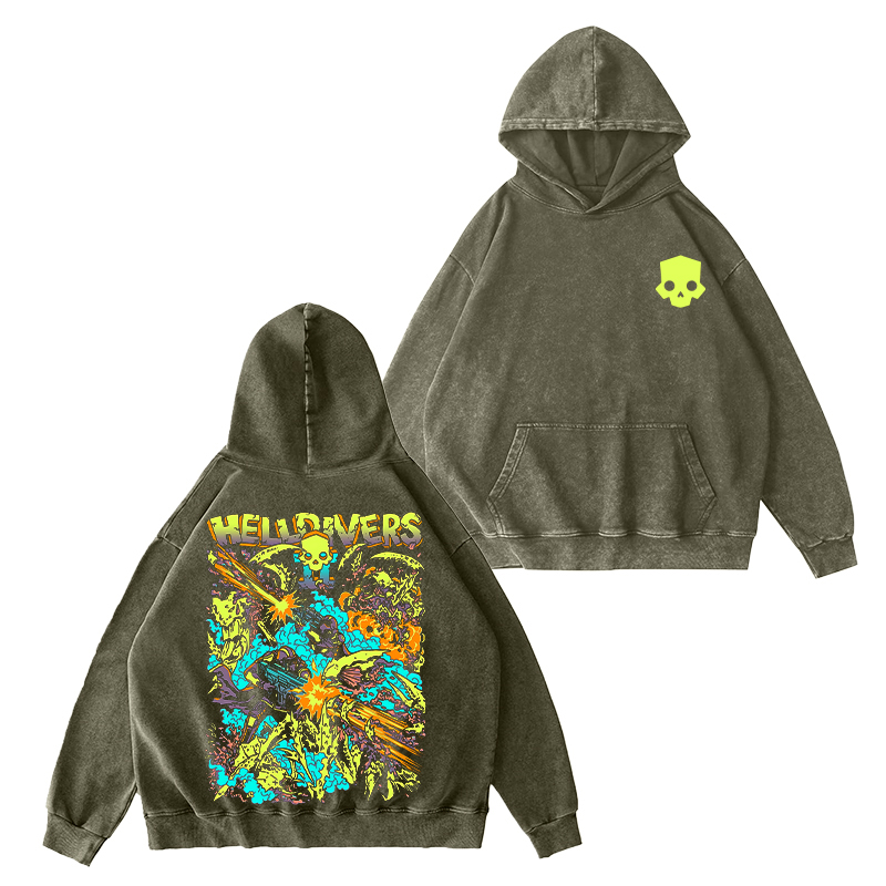 Helldivers 2 Unisex Washed Hoodie