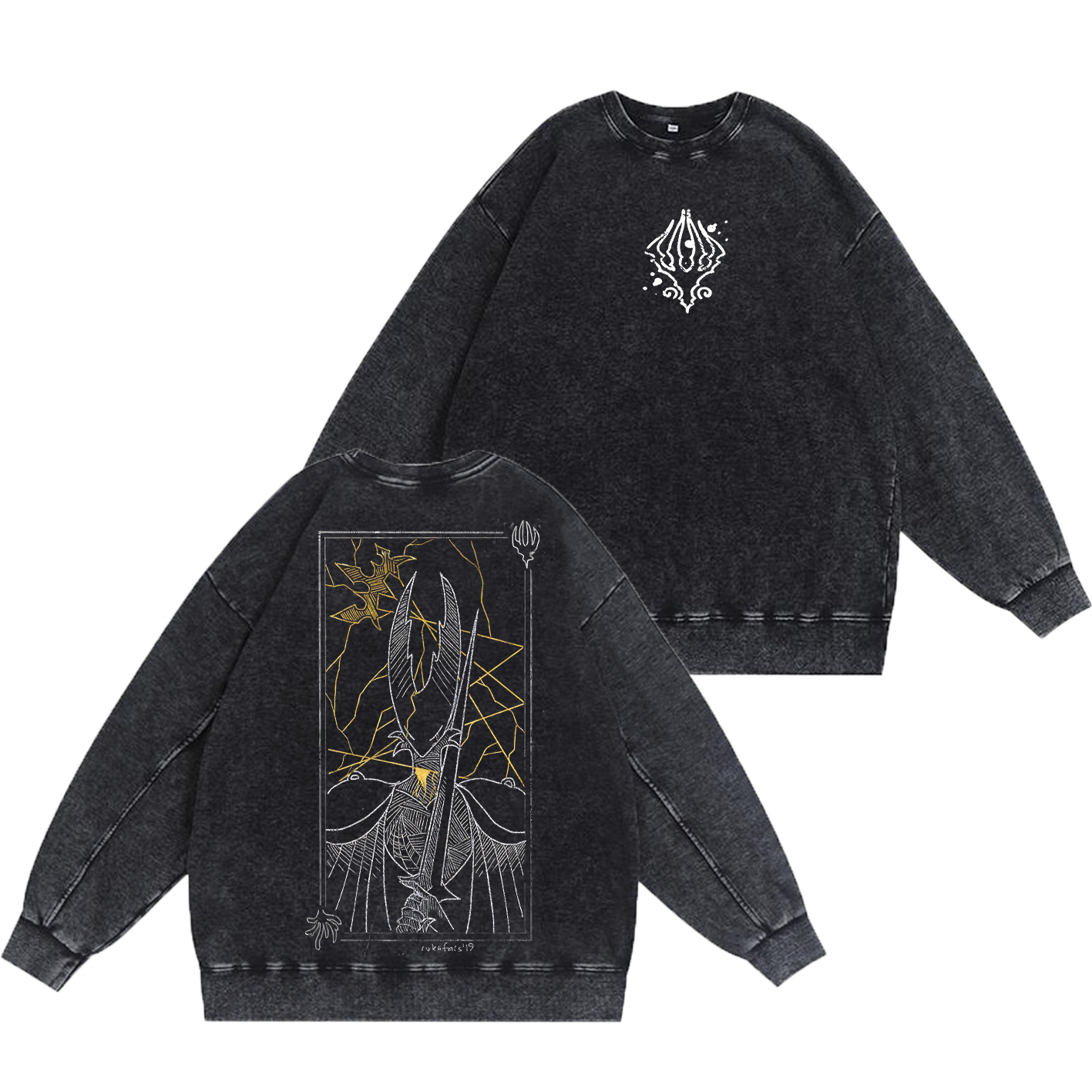 Hollow Knight Unisex Washed Crewneck Sweatshirt