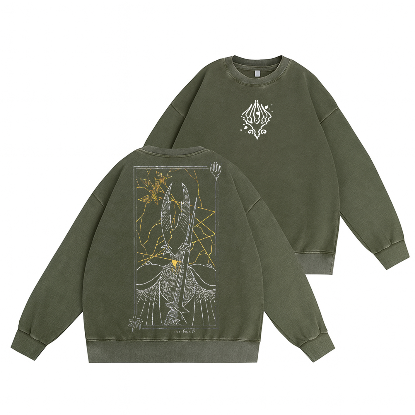 Hollow Knight Unisex Washed Crewneck Sweatshirt