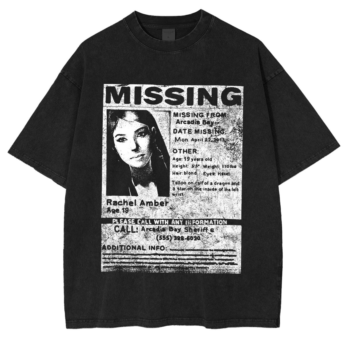 Life is Strange - Rachel's Missing Poster Unisex Washed T-Shirt