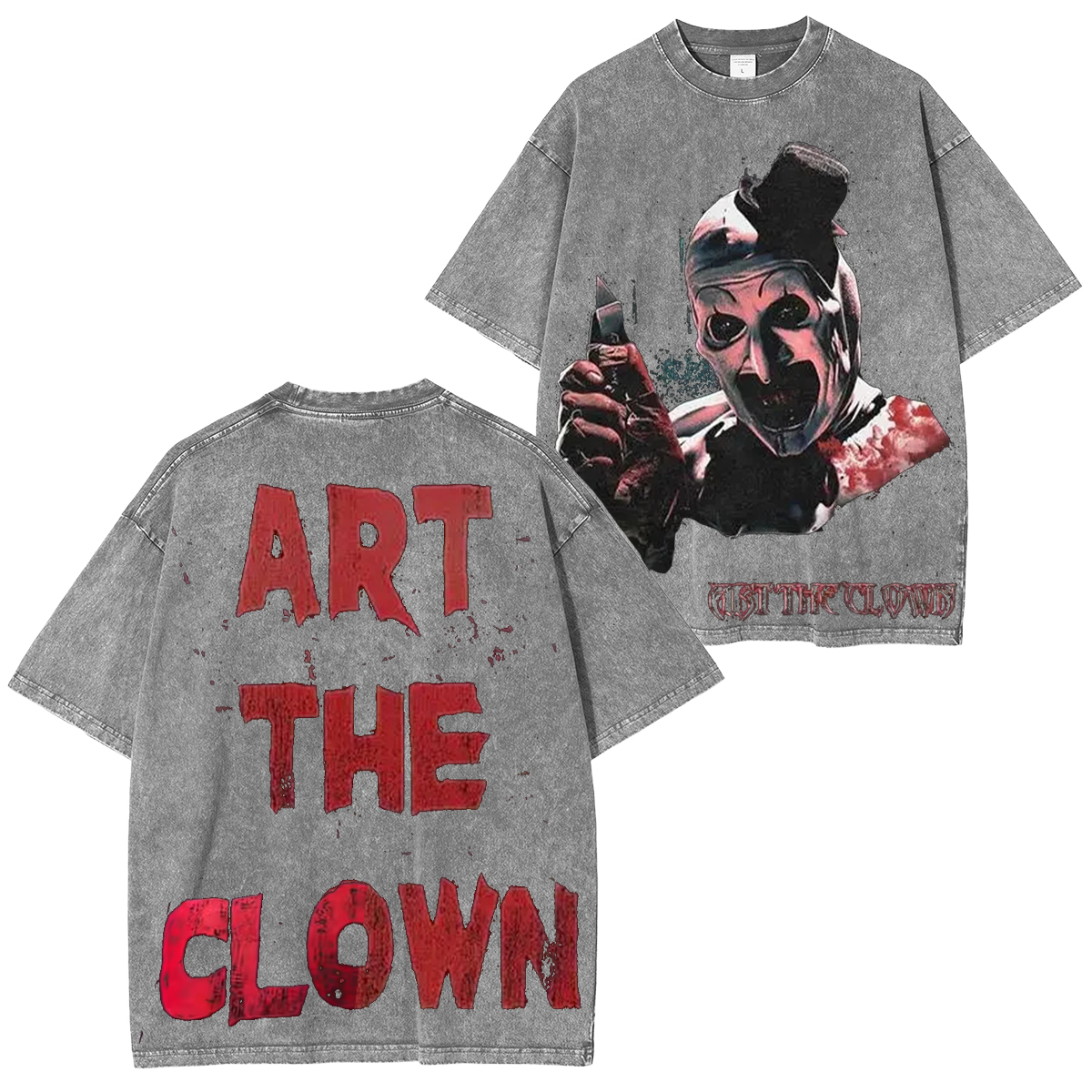 Horror Art The Clown Unisex Washed T-Shirt