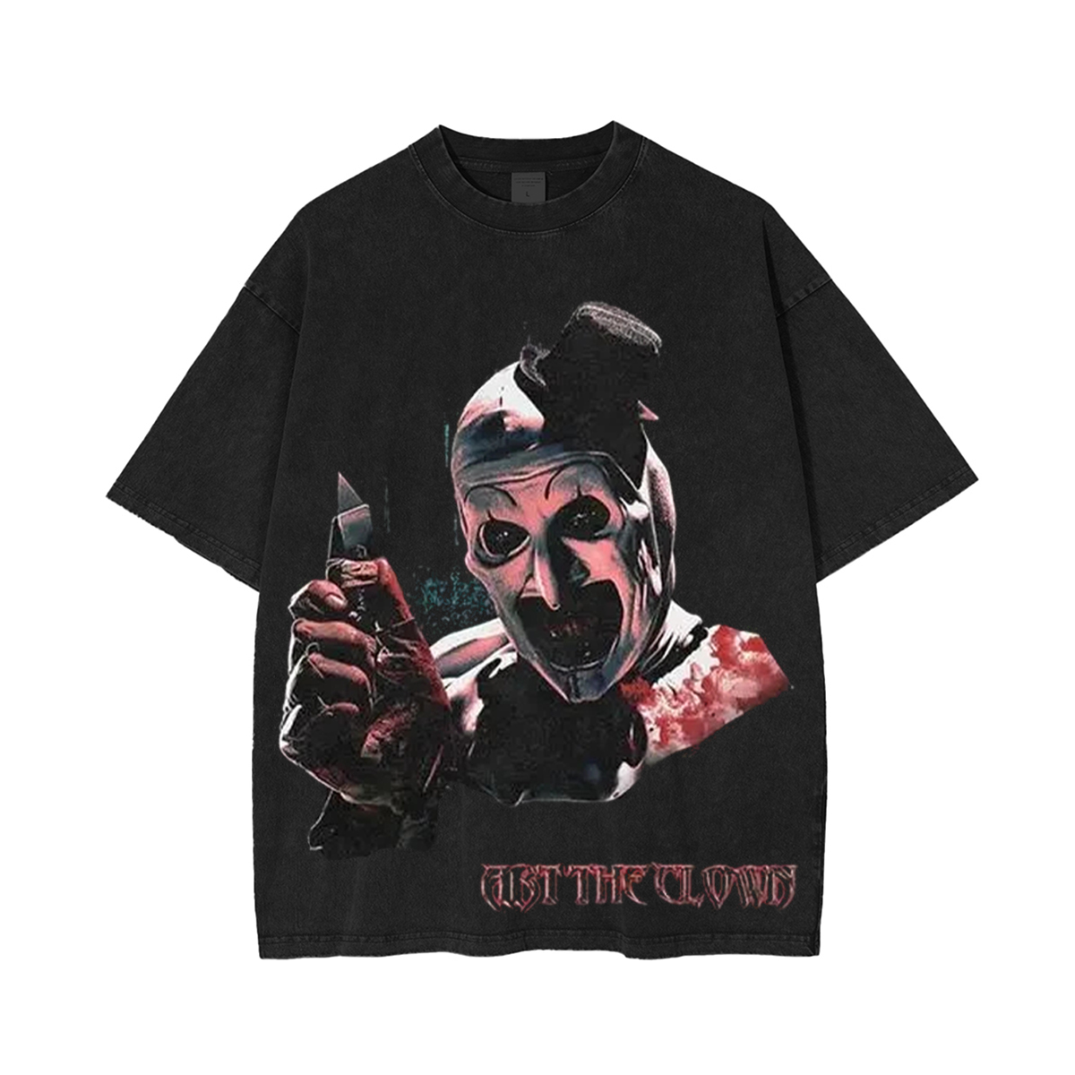 Horror Art The Clown Unisex Washed T-Shirt