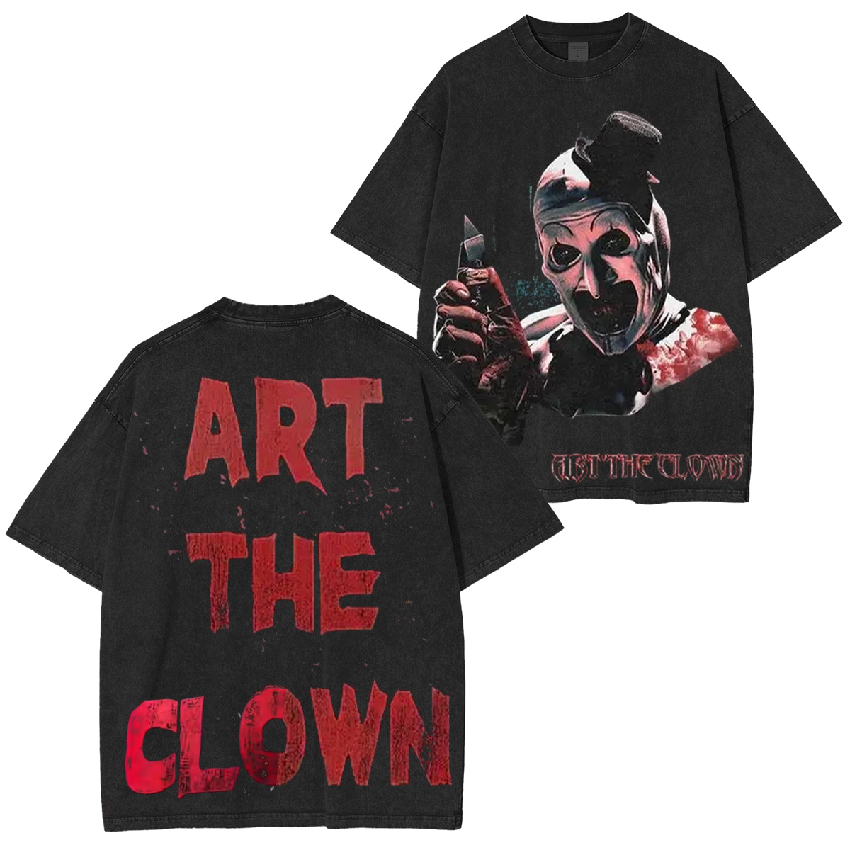 Horror Art The Clown Unisex Washed T-Shirt