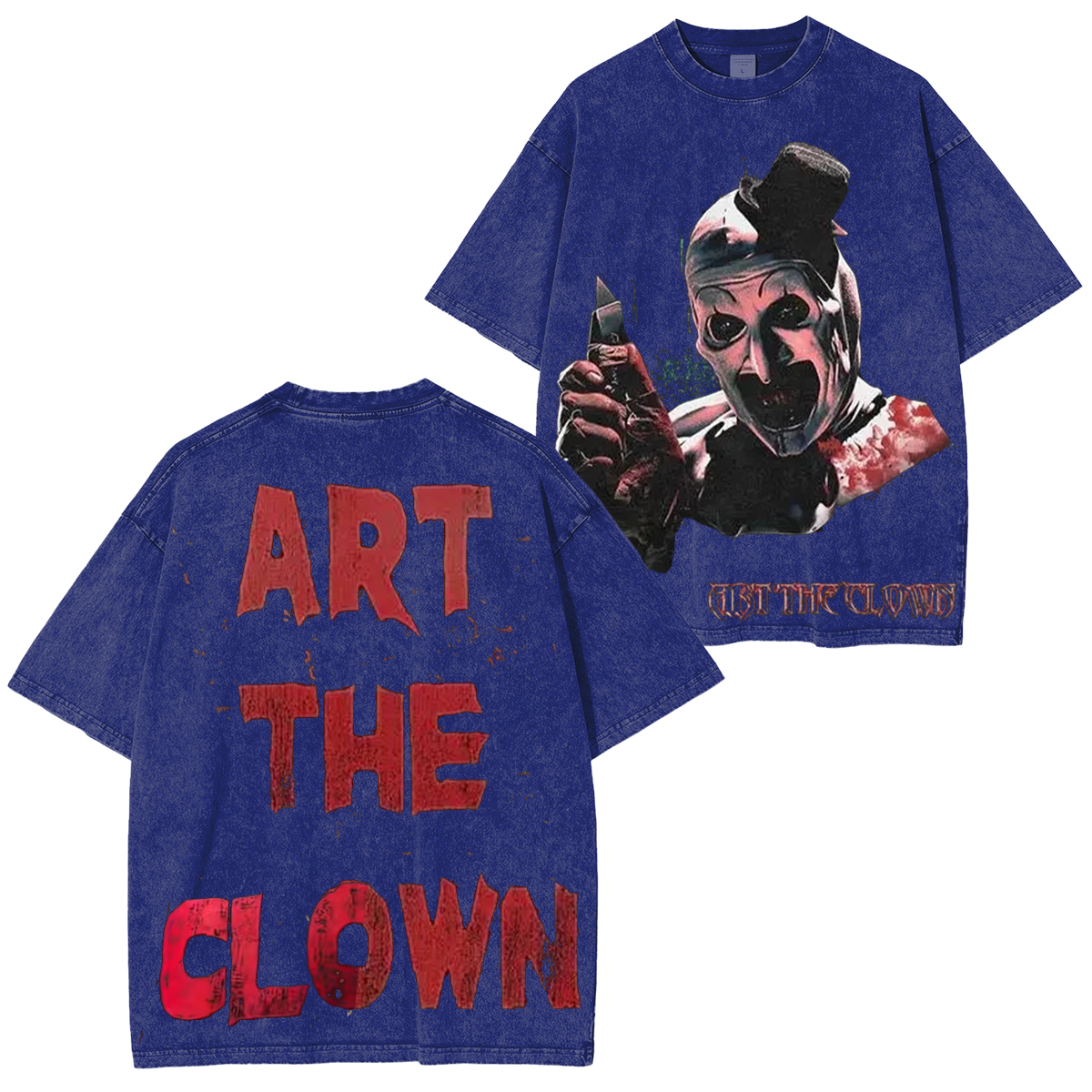 Horror Art The Clown Unisex Washed T-Shirt