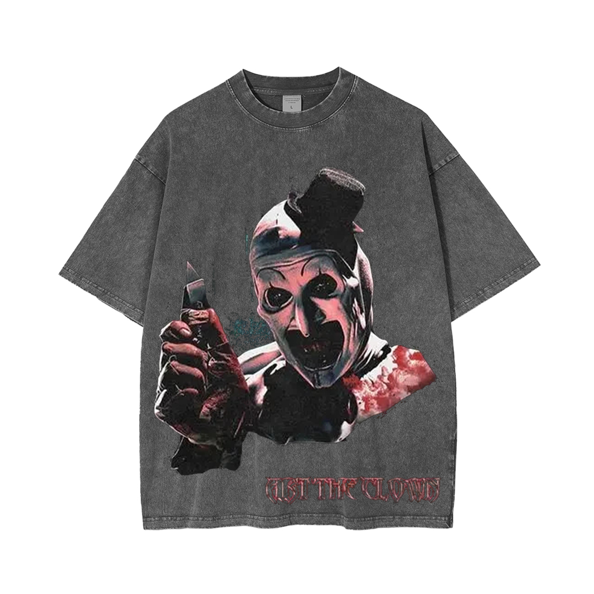 Horror Art The Clown Unisex Washed T-Shirt
