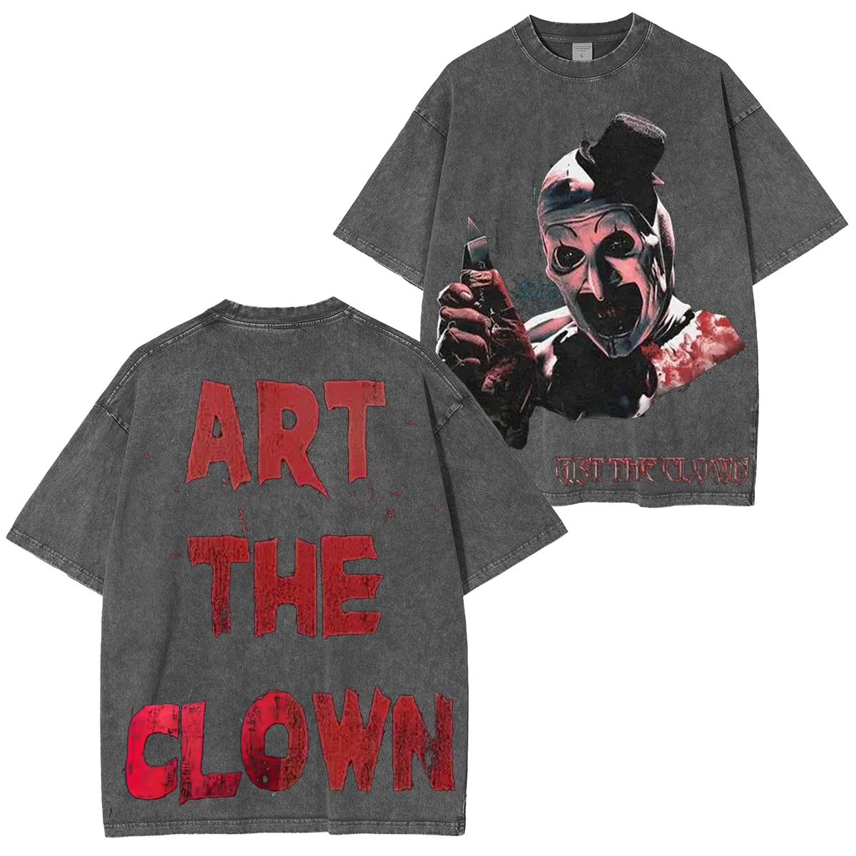 Horror Art The Clown Unisex Washed T-Shirt