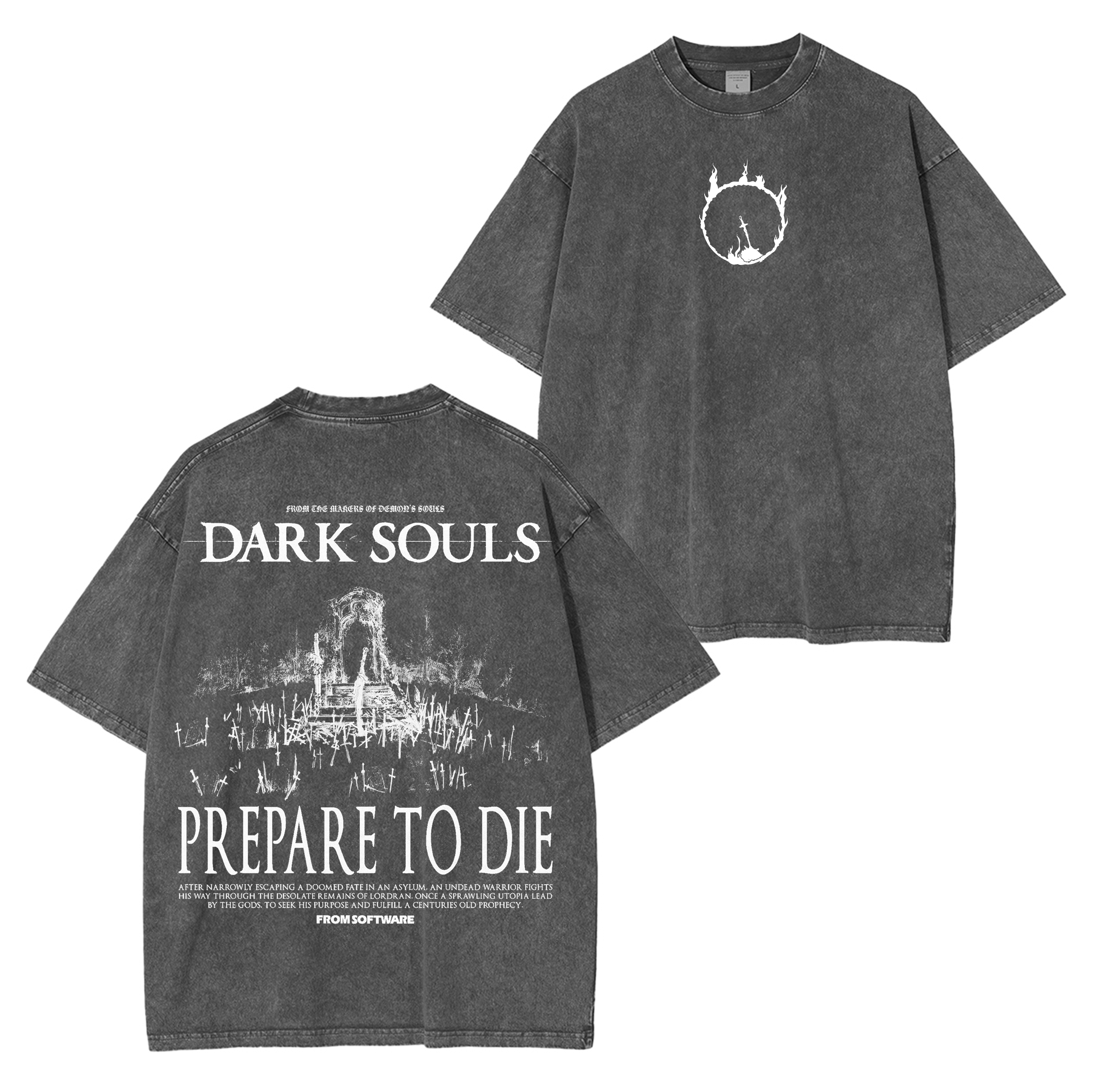 Dark Souls Gaming Merch Washed Unisex T-Shirt