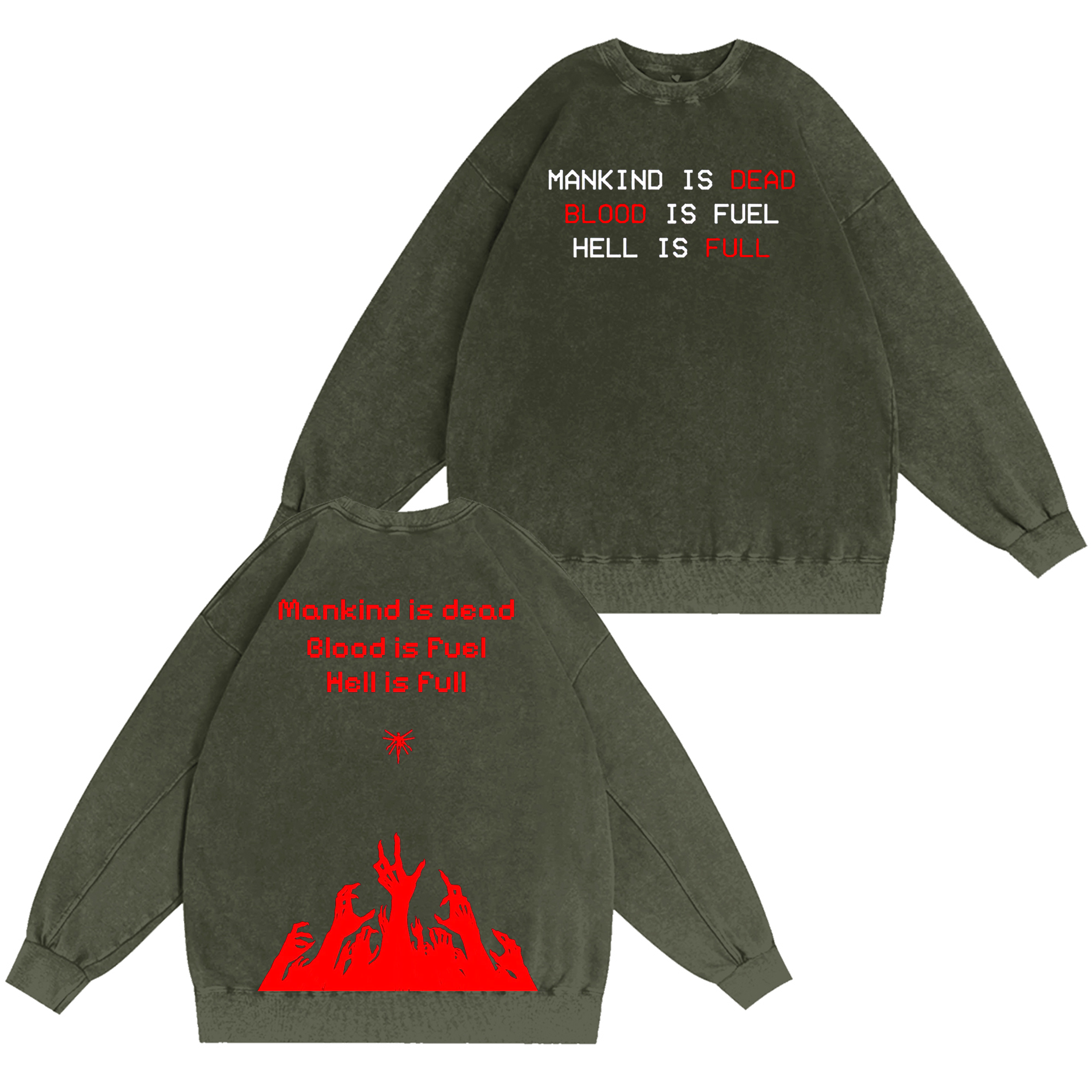 Mankind is dead blood is fuel hell is full,UlTrakill Game Washed T-shirt/Crewneck/Hoodie