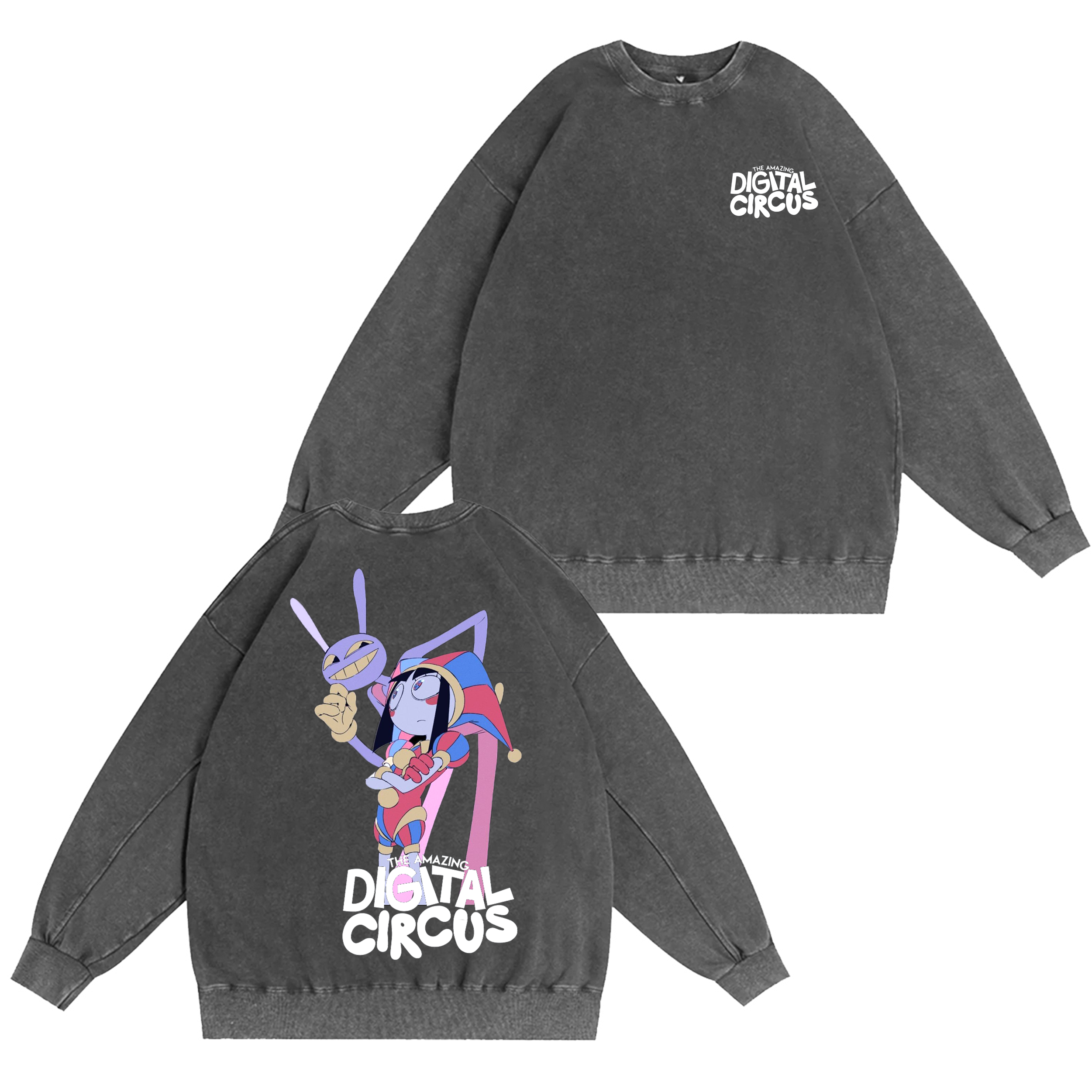 The Amazing Digital Circus Pomni x Jax  Washed T-shirt/Crewneck/Hoodie