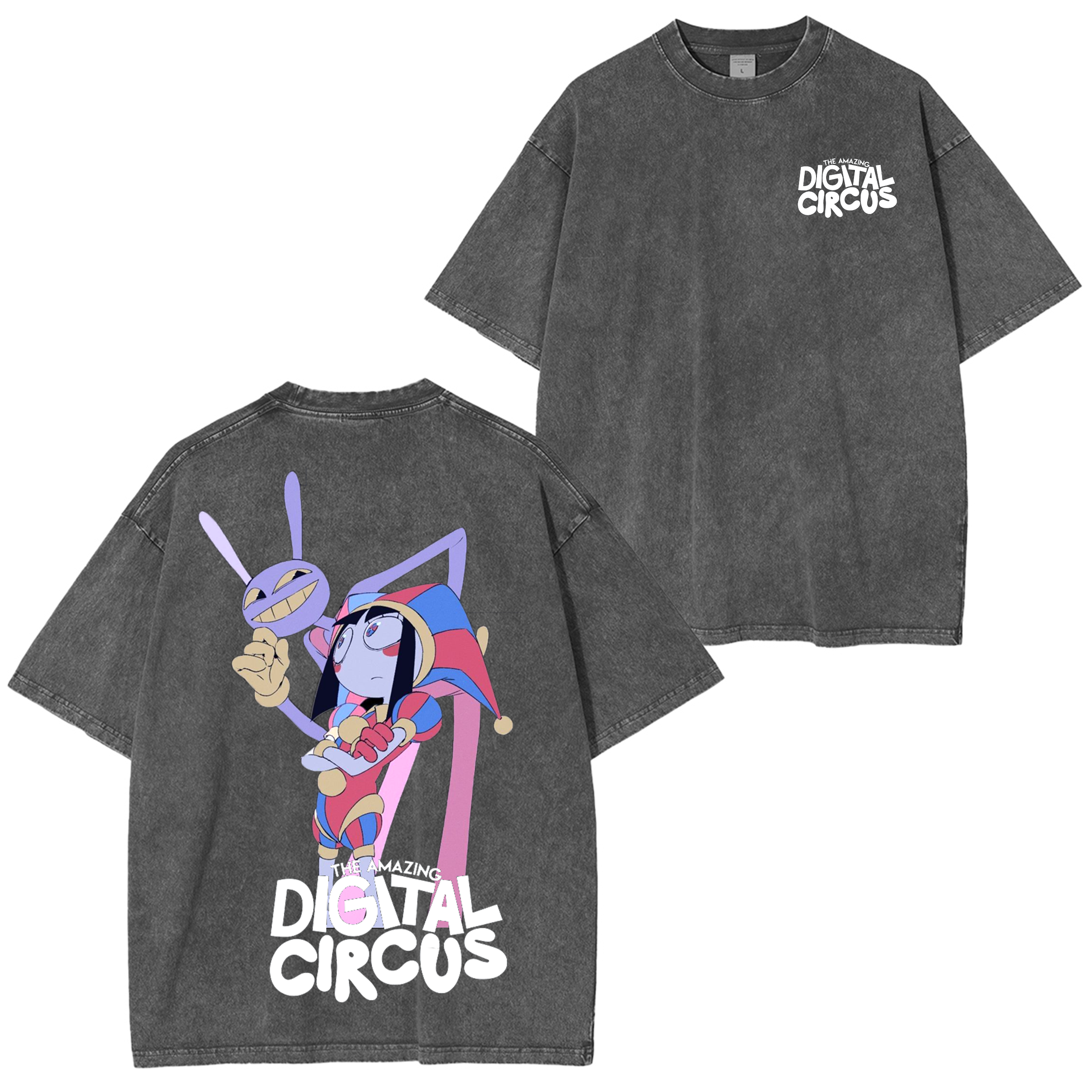The Amazing Digital Circus Pomni x Jax  Washed T-shirt/Crewneck/Hoodie