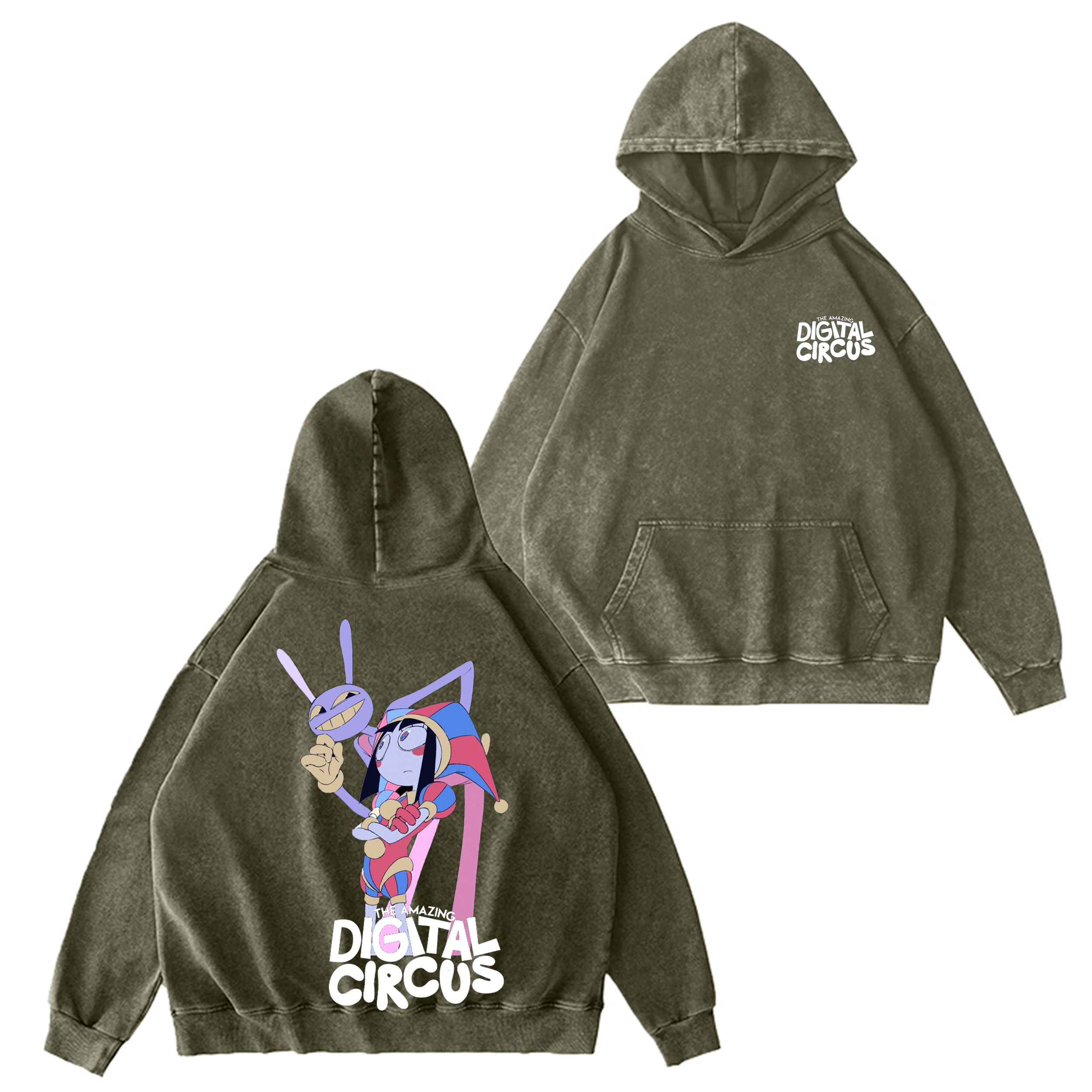 The Amazing Digital Circus Pomni x Jax  Washed T-shirt/Crewneck/Hoodie