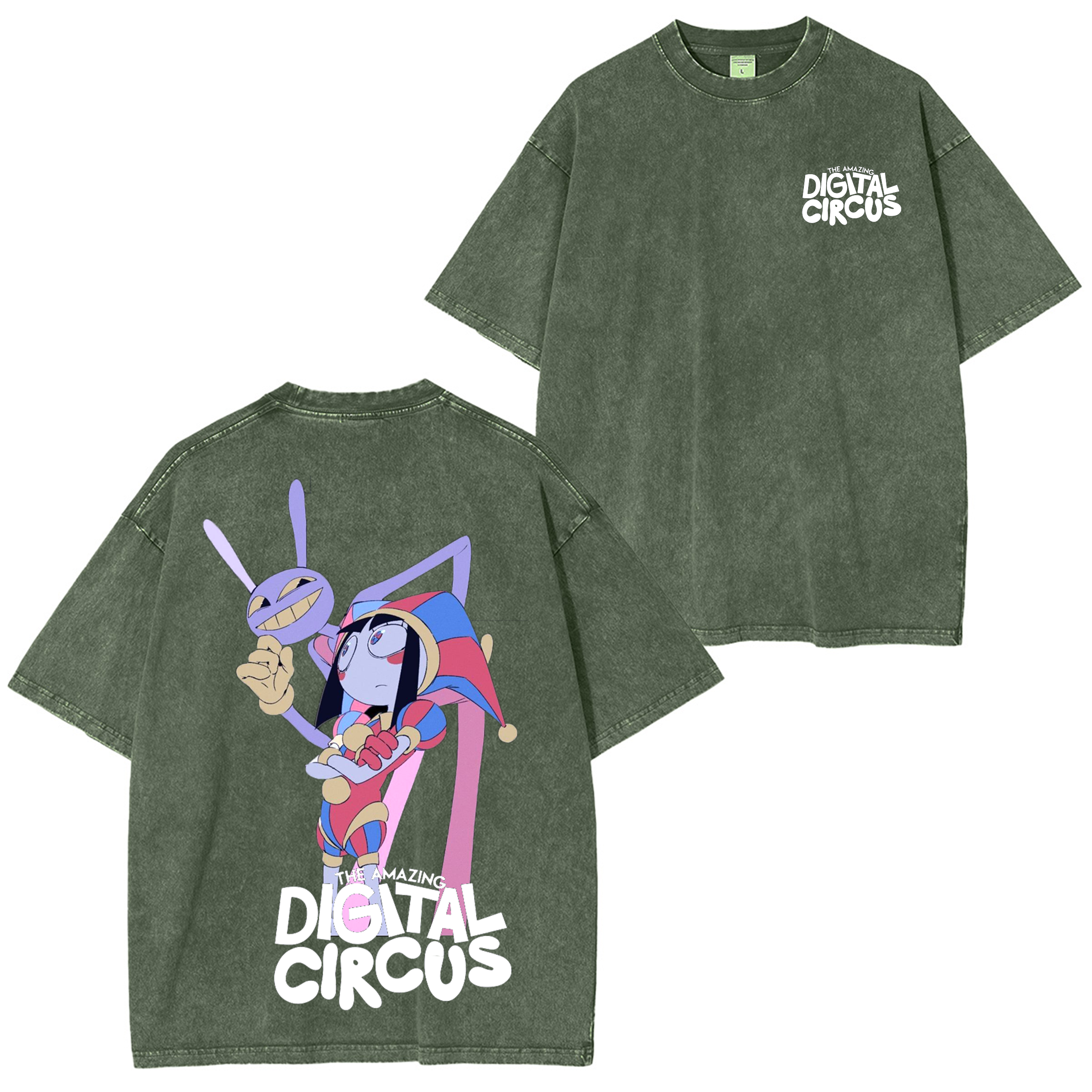 The Amazing Digital Circus Pomni x Jax  Washed T-shirt/Crewneck/Hoodie