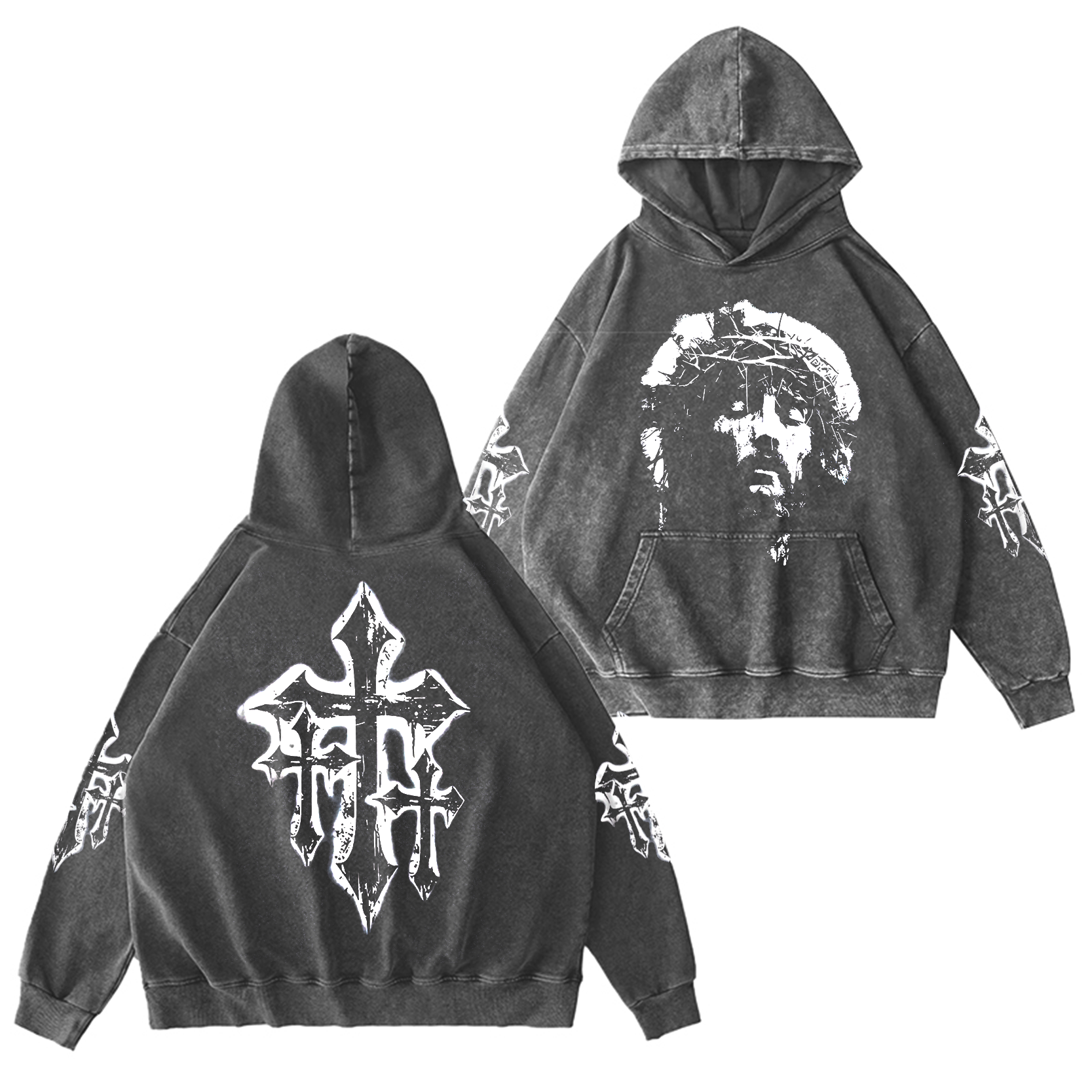 Gothic Jesus Christ Vintage Washed T-shirt/Crewneck/Hoodie