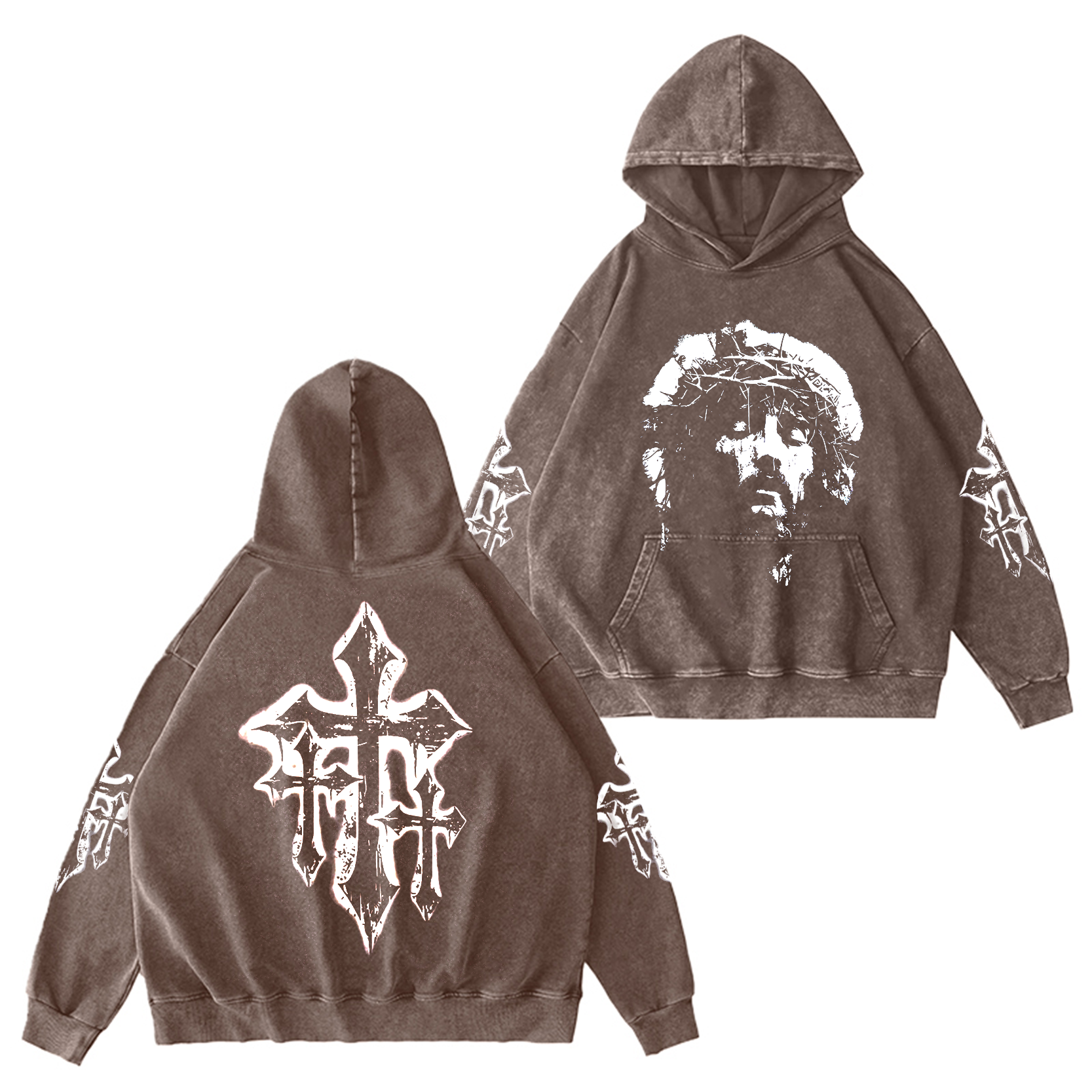 Gothic Jesus Christ Vintage Washed T-shirt/Crewneck/Hoodie