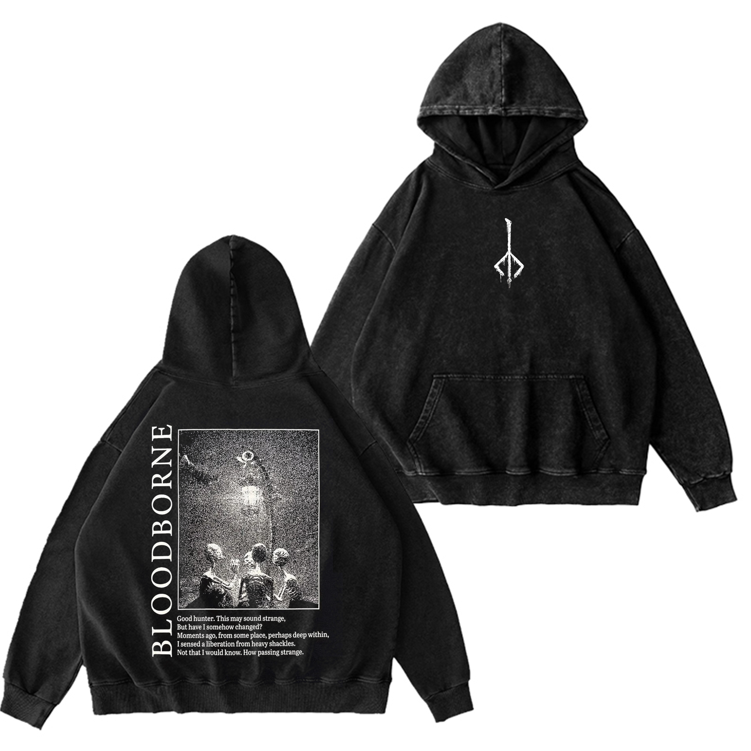 Bloodborne-Hunter and Lamp Messengers Washed T-shirt/Crewneck/Hoodie