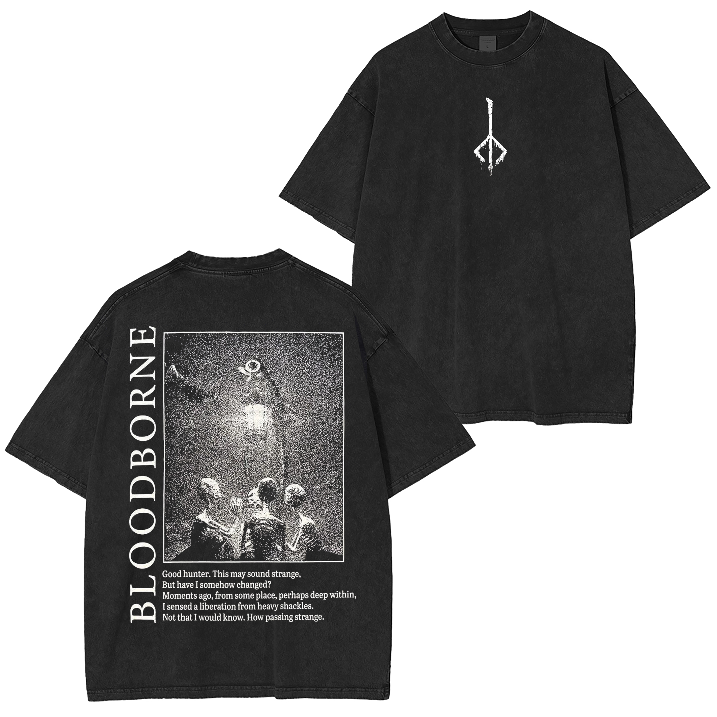 Bloodborne-Hunter and Lamp Messengers Washed T-shirt/Crewneck/Hoodie