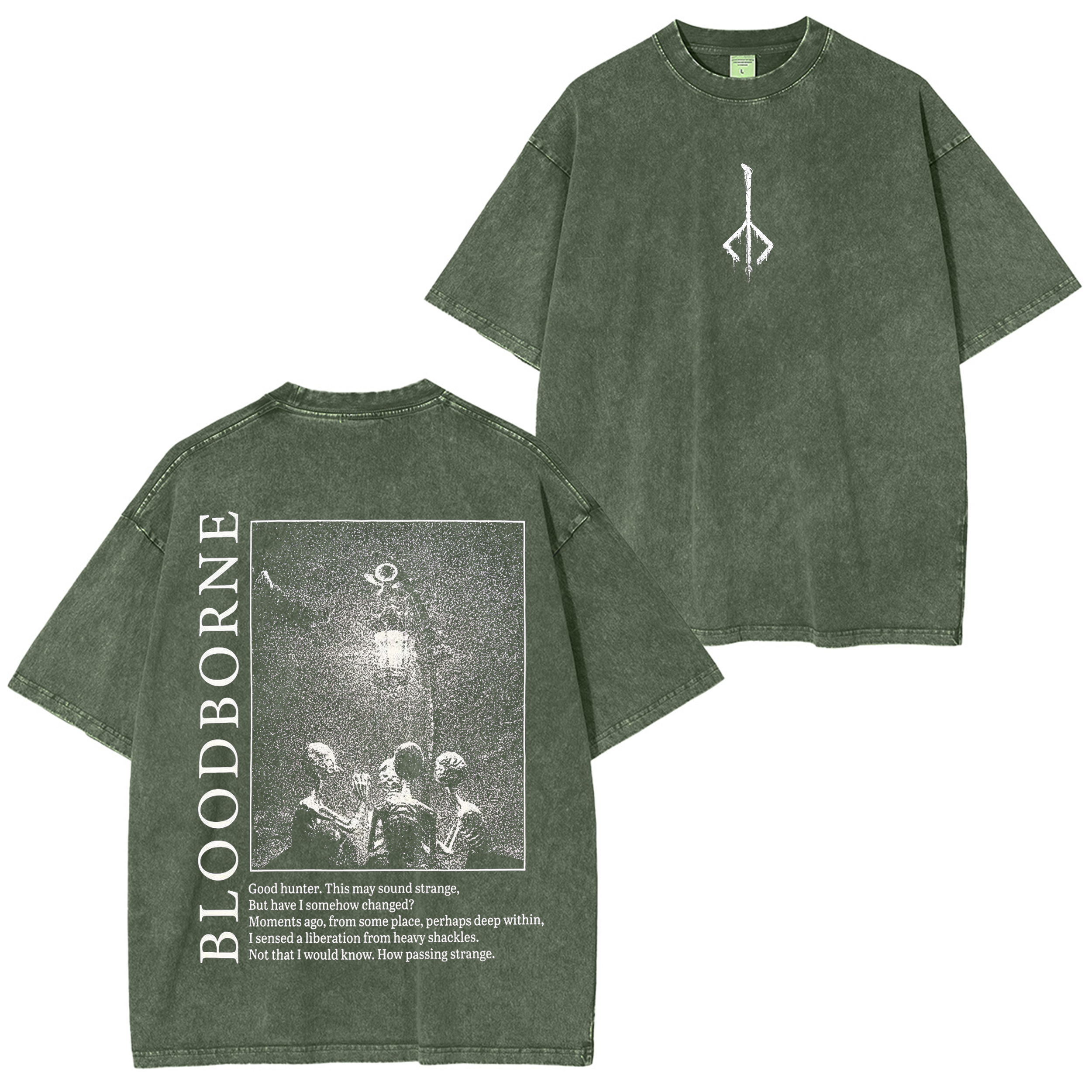 Bloodborne-Hunter and Lamp Messengers Washed T-shirt/Crewneck/Hoodie