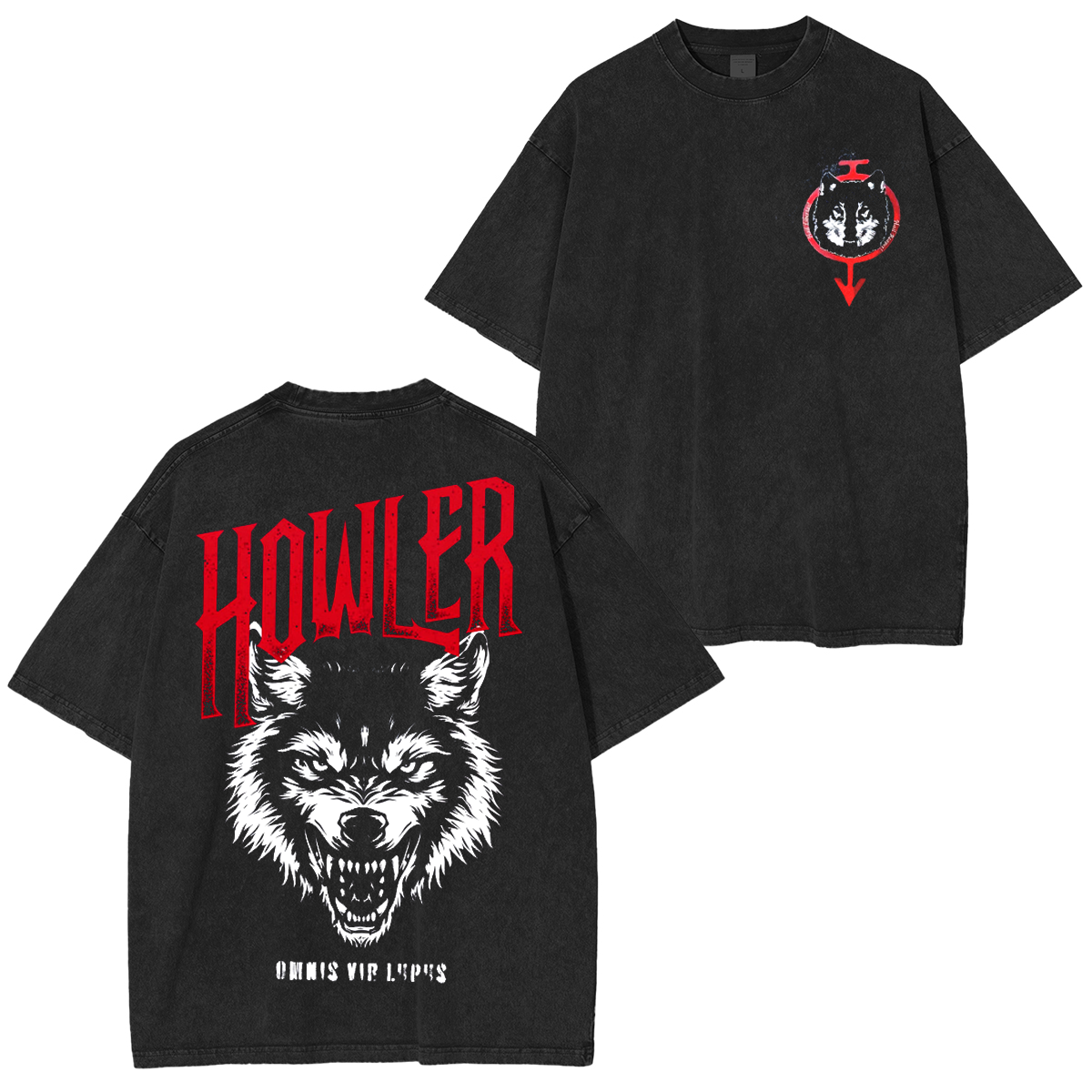 Vintage Howler Red Rising Heavy Metal SUnisex Washed T-Shirt