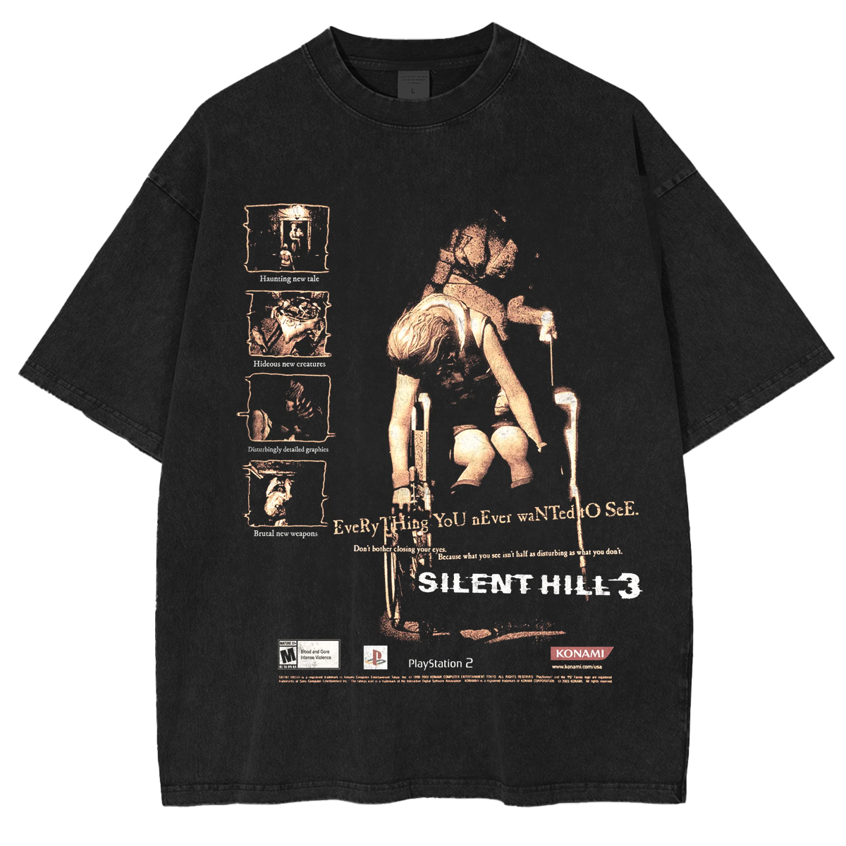 Silent Hill 3 Poster Design Unisex Washed T-Shirt
