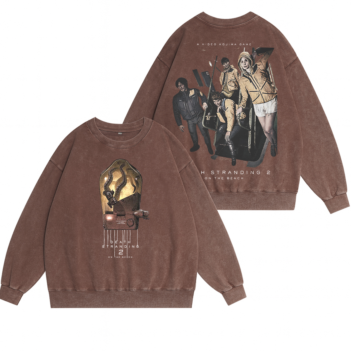 Death Stranding 2 Unisex Washed Crewneck Sweatshirt