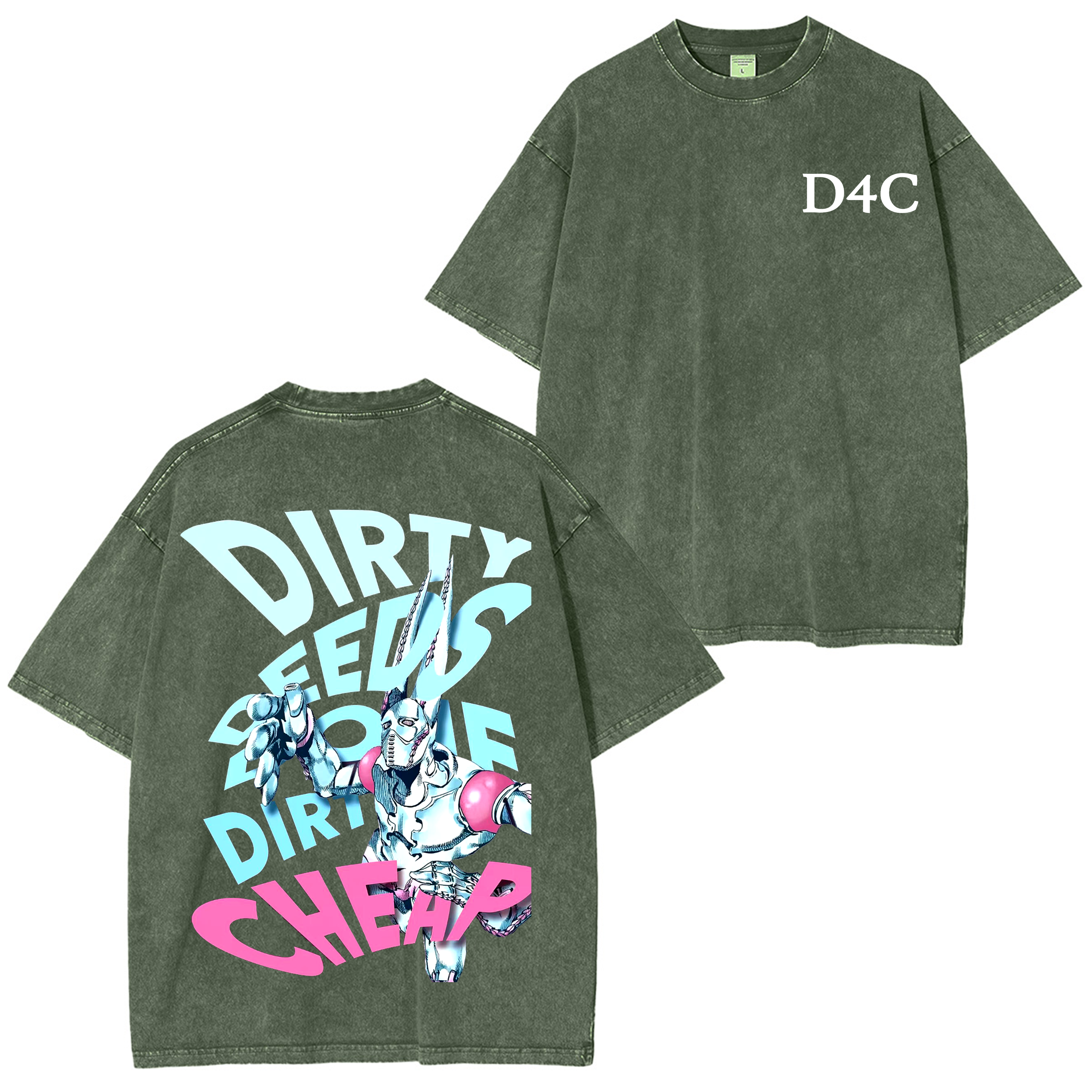 D4C,JoJos Bizarre Adventure Washed T-shirt/Crewneck/Hoodie